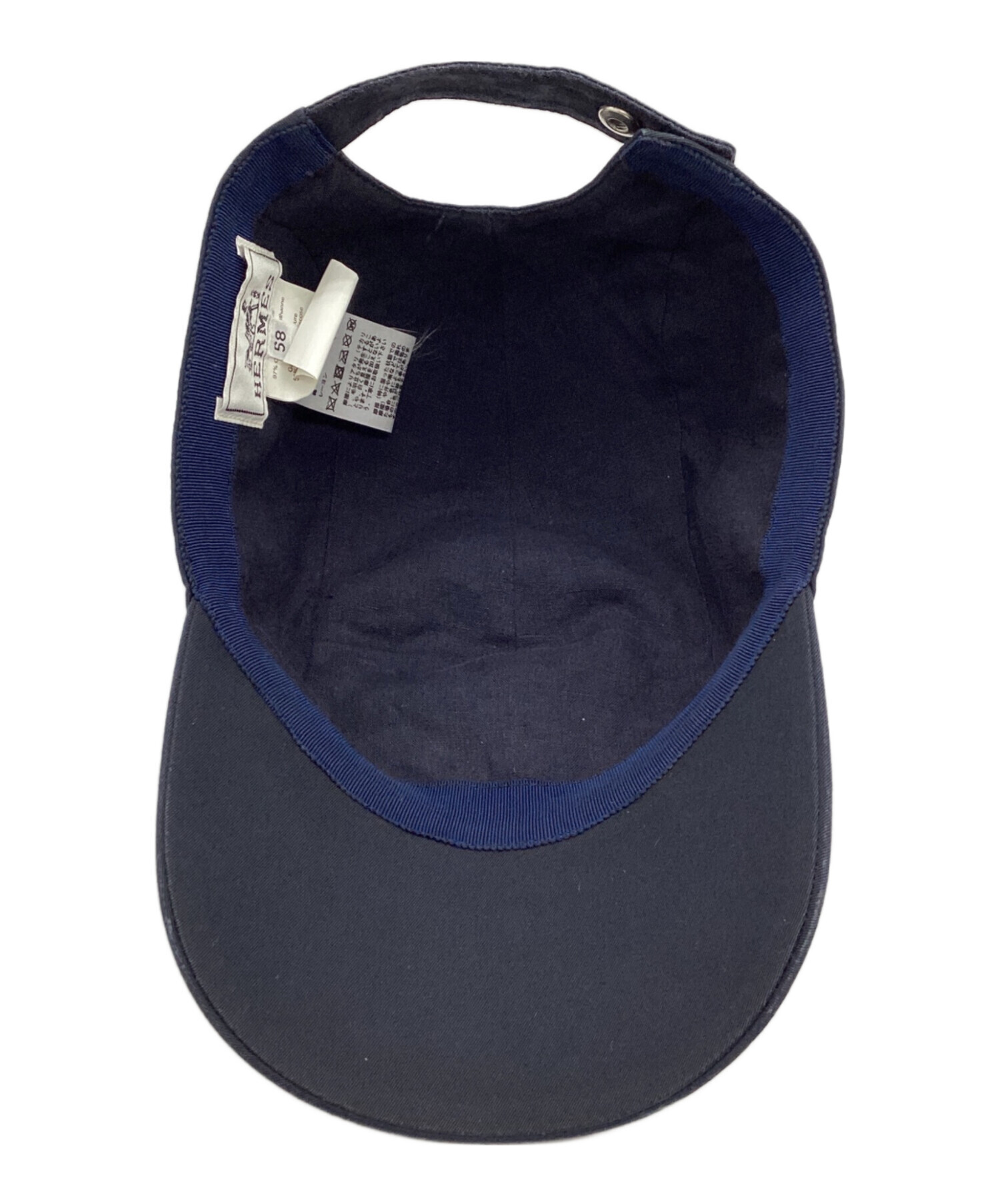 中古・古着通販】HERMES (エルメス) NEVADAキャップ ネイビー サイズ 中古・古着通販】HERMES (エルメス) NEVADAキャップ ネイビー サイズ