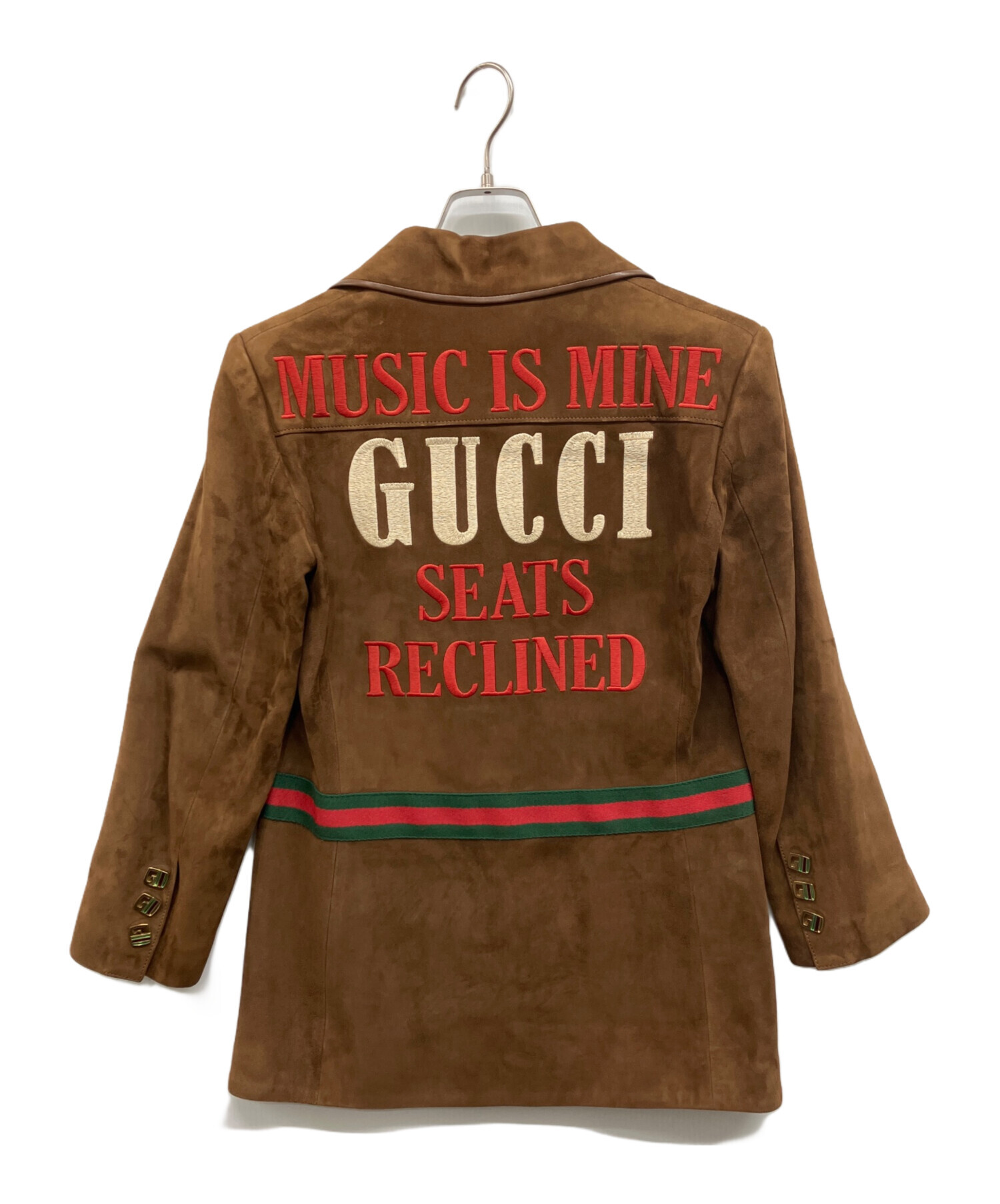 中古・古着通販】GUCCI (グッチ) レザージャケット ブラウン サイズ:38