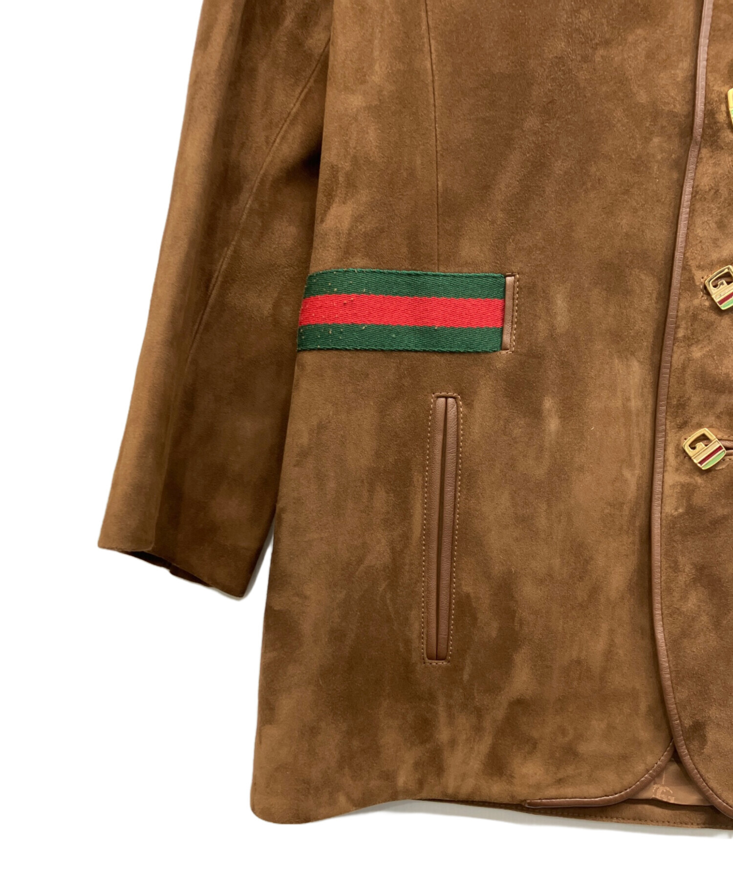 GUCCI ブラウンレザージャケット　 ミンクファー付き 中古・古着通販】GUCCI (グッチ) レザージャケット ブラウン サイズ:38