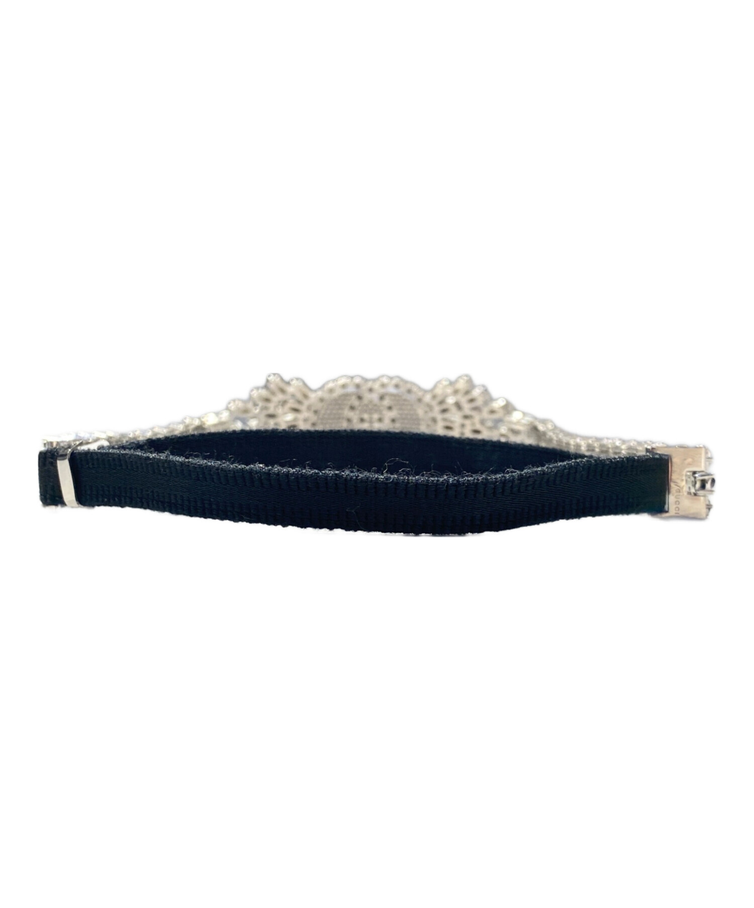 中古・古着通販】GUCCI (グッチ) メタル クリスタル ウェブ ヘアバンド 