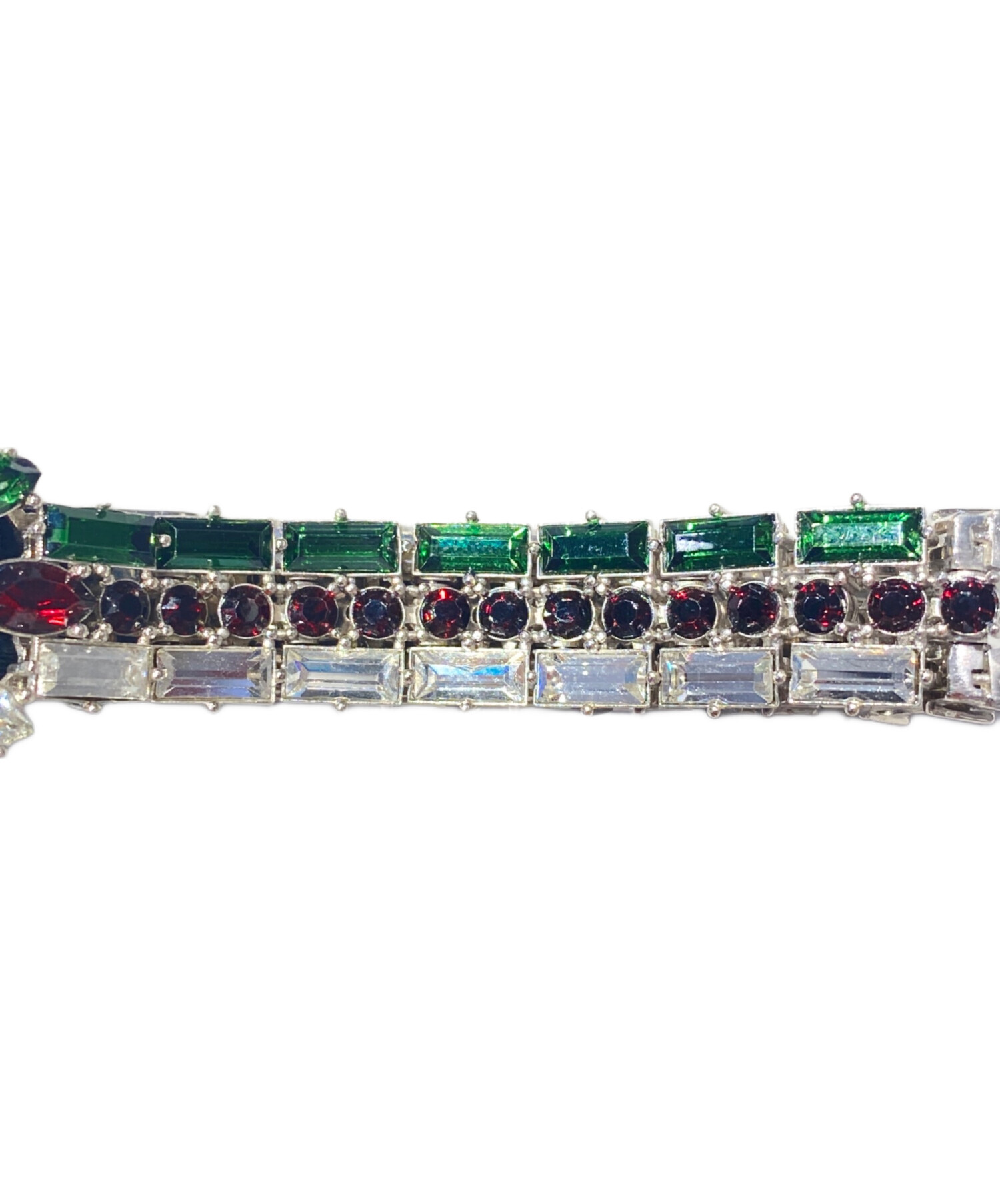 中古・古着通販】GUCCI (グッチ) メタル クリスタル ウェブ ヘアバンド 