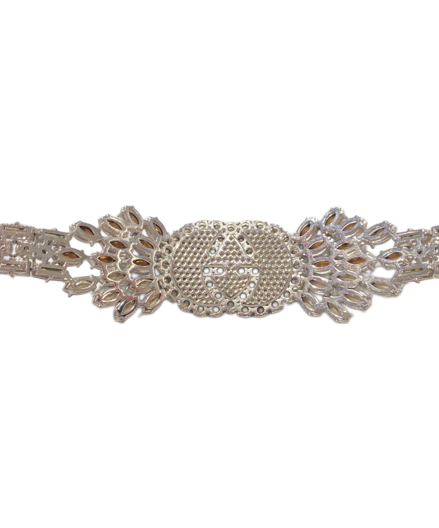 中古・古着通販】GUCCI (グッチ) メタル クリスタル ウェブ ヘアバンド 