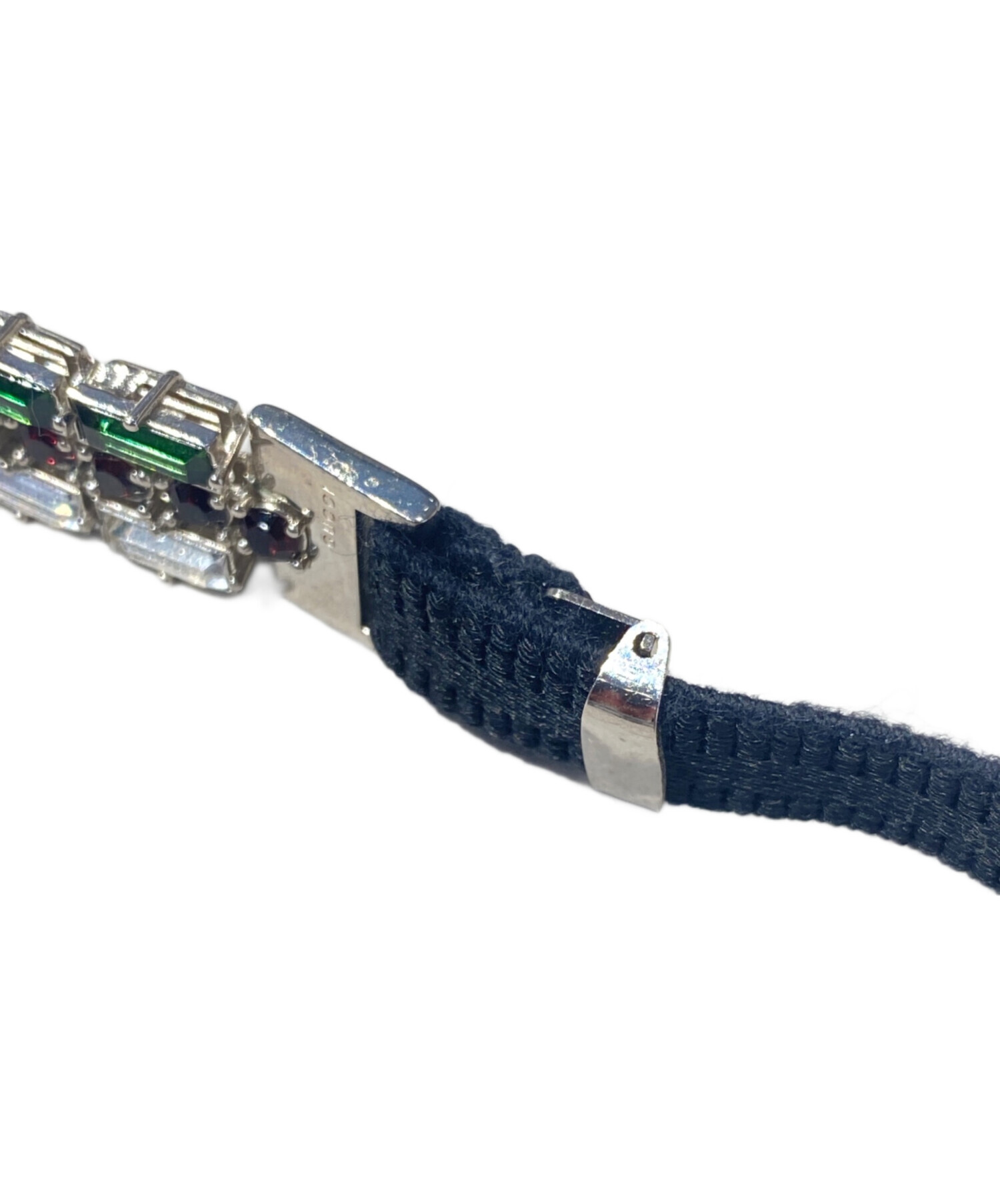 中古・古着通販】GUCCI (グッチ) メタル クリスタル ウェブ ヘアバンド 