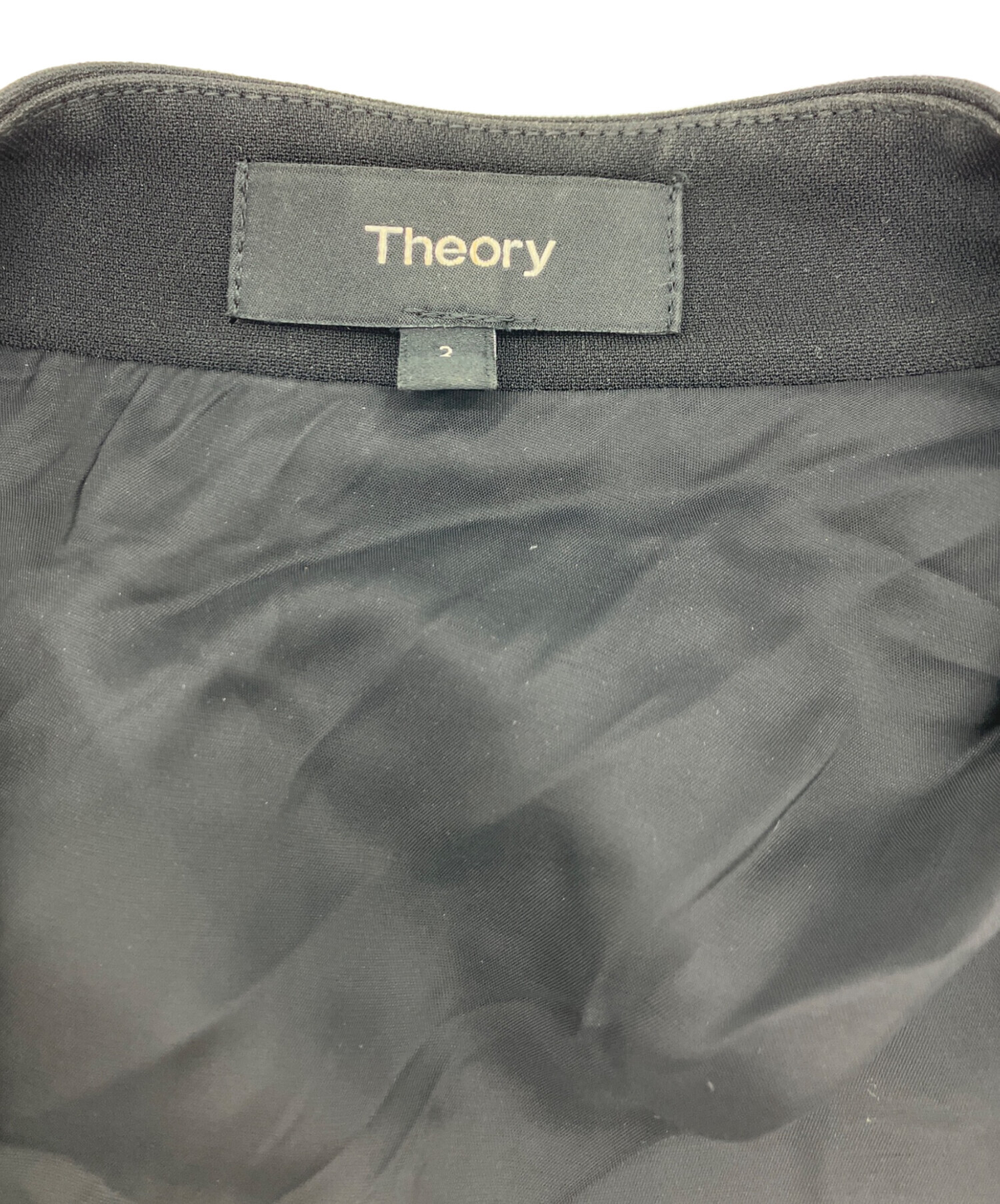 中古・古着通販】theory (セオリー) ノーカラージャケット ブラック