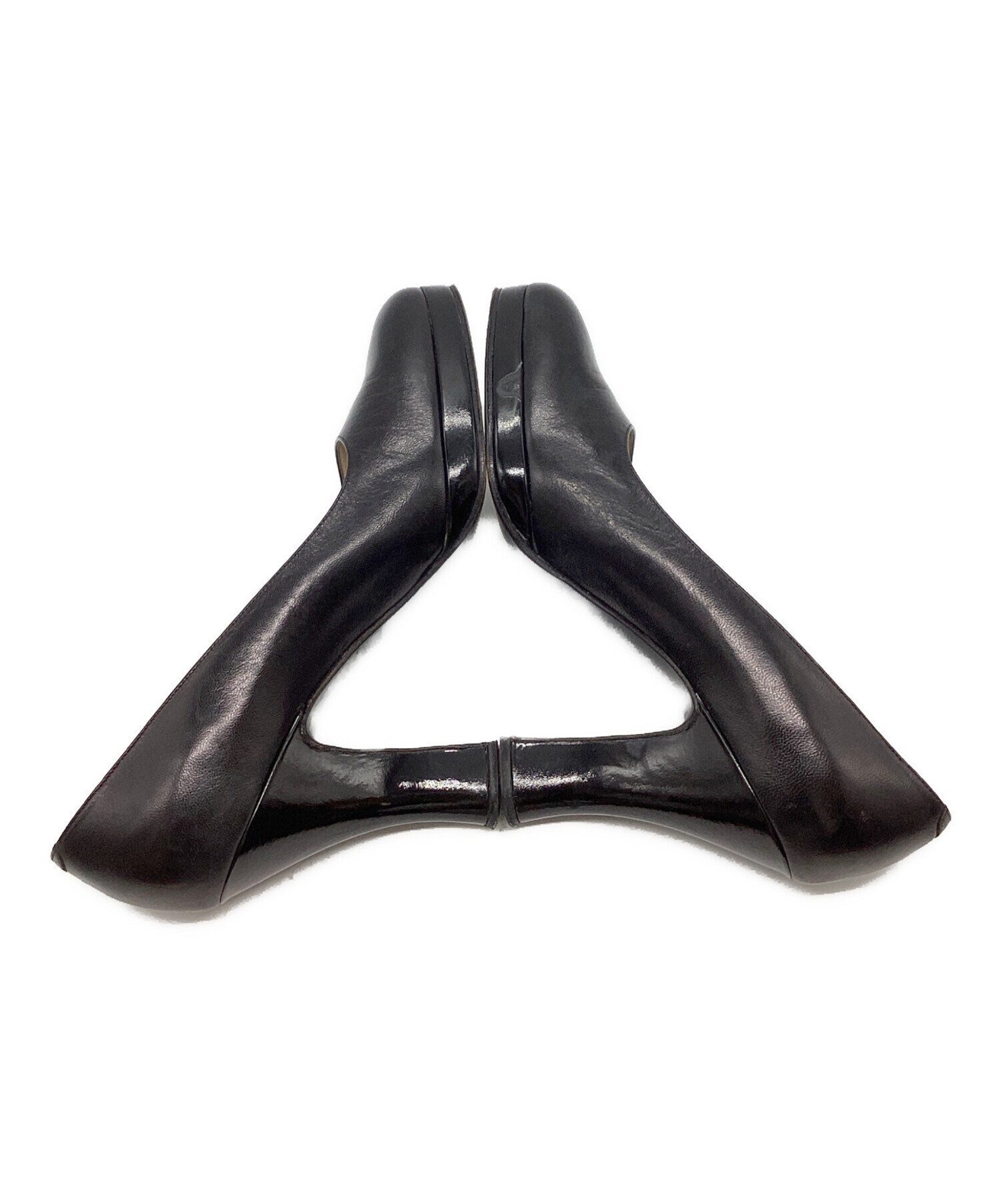 CHANEL 黒 スエード パンプス 36 1/2 中古・古着通販】CHANEL (シャネル) ヒールパンプス ブラック サイズ