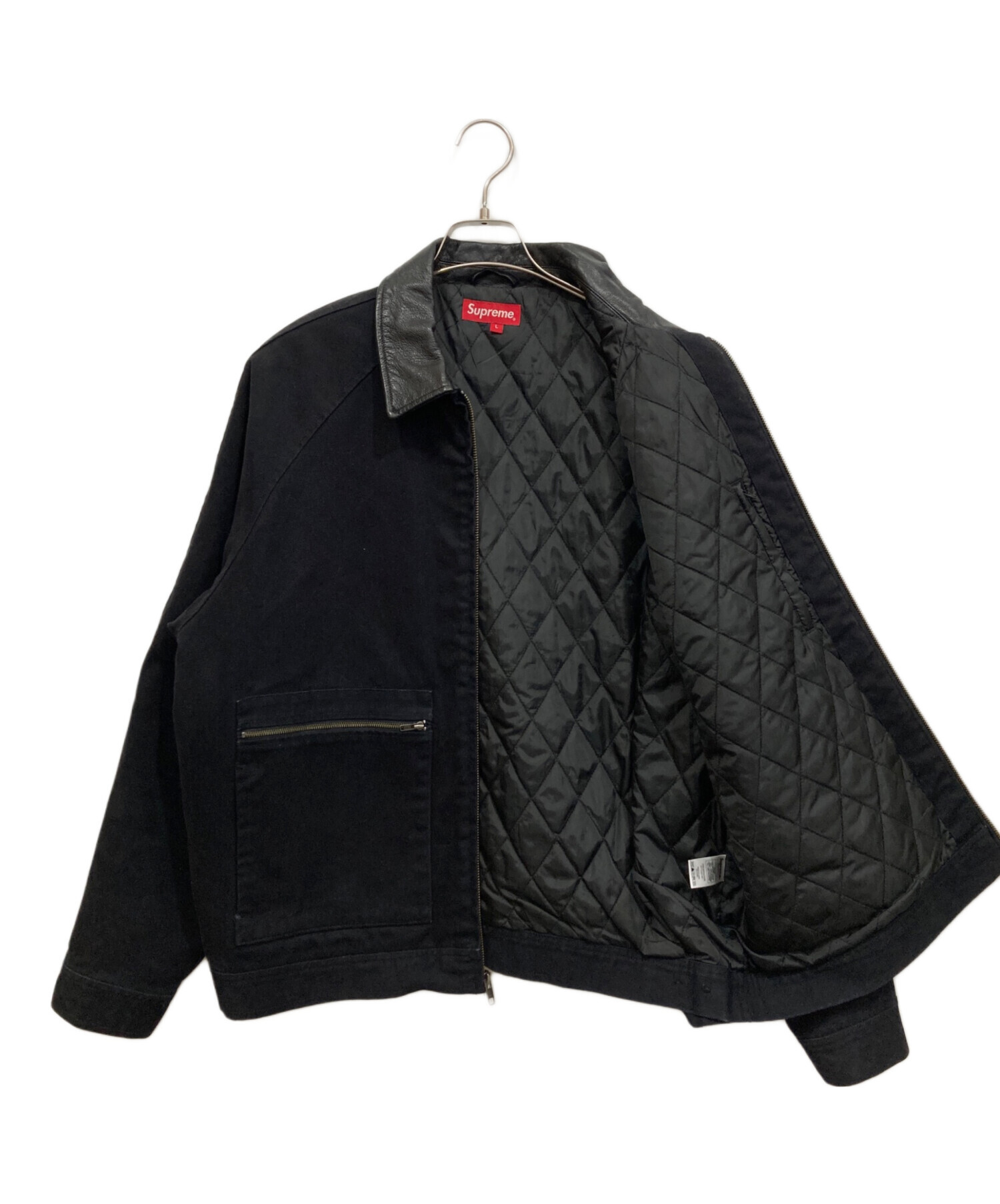 中古・古着通販】SUPREME (シュプリーム) Leather Collar Work Jacket 
