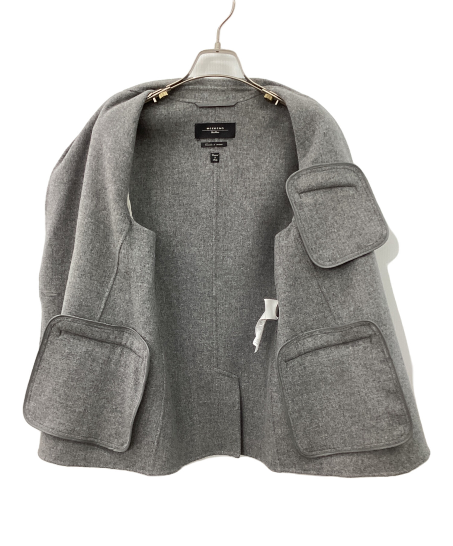 美品♪マックスマーラウィークエンド L ウールジャケット ダブルジップ グレー 美品♪マックスマーラウィークエンド L ウールジャケット ダブルジップ