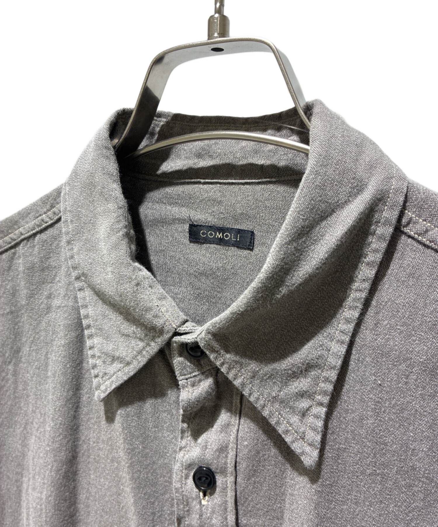 中古・古着通販】COMOLI (コモリ) ヨリ杢ワークシャツ グレー