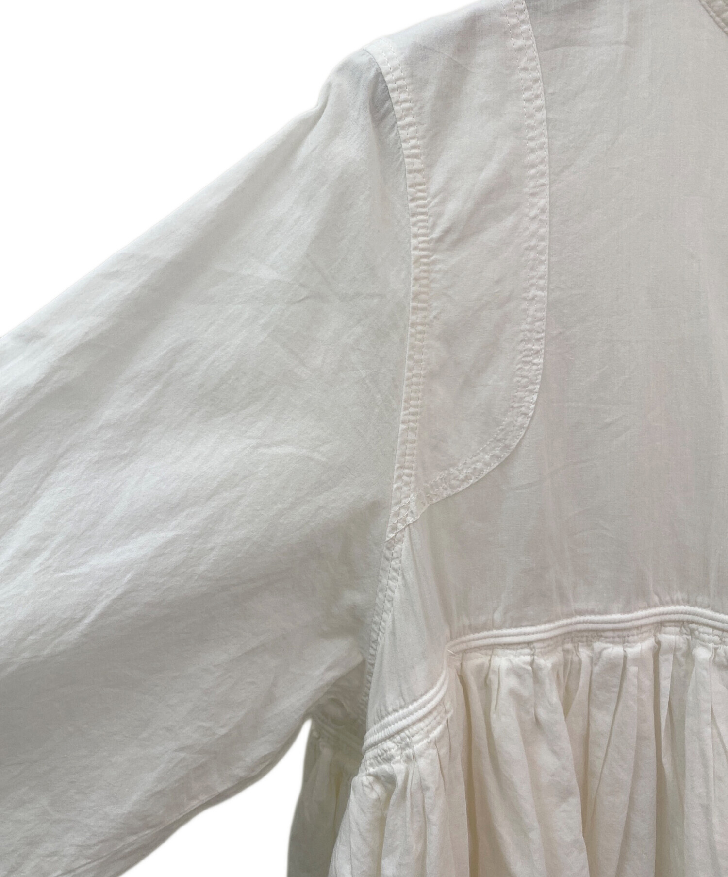 レイヤードギャザーブラウス ホワイト 新品未使用 カレンソロジー Curensology ブラウス シャツ Curensology(カレンソロジー