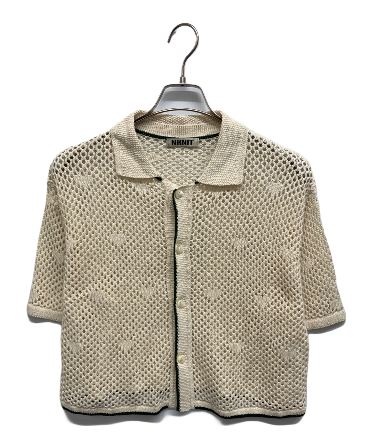 中古・古着通販】NKNIT (ンニット) mesh♡pattern KNIT shirt