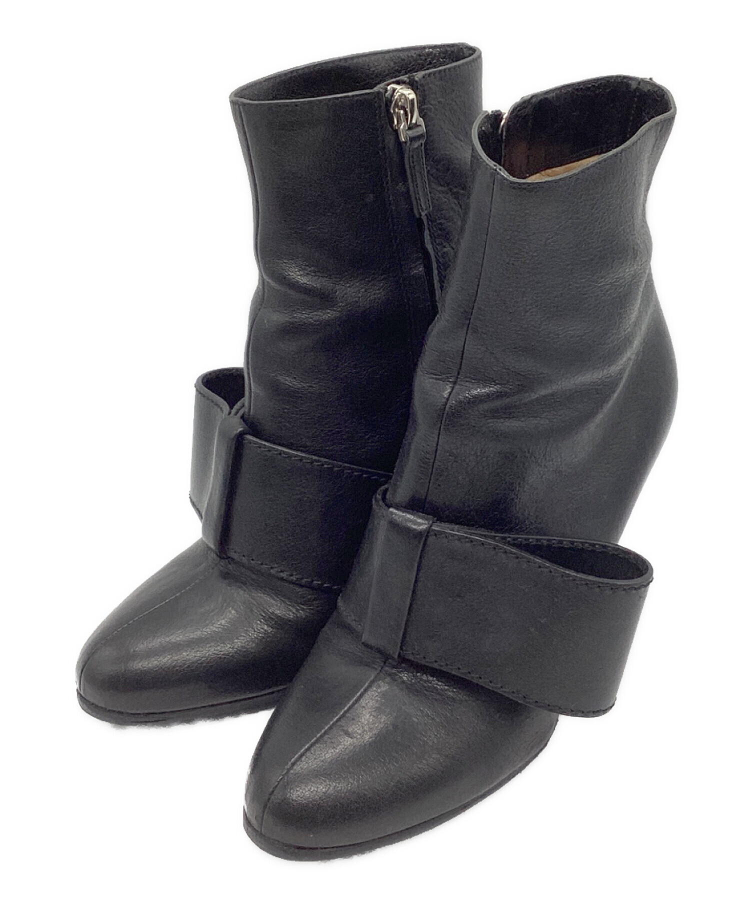 中古・古着通販】VALENTINO (ヴァレンティノ) ヒールブーツ ブラック 