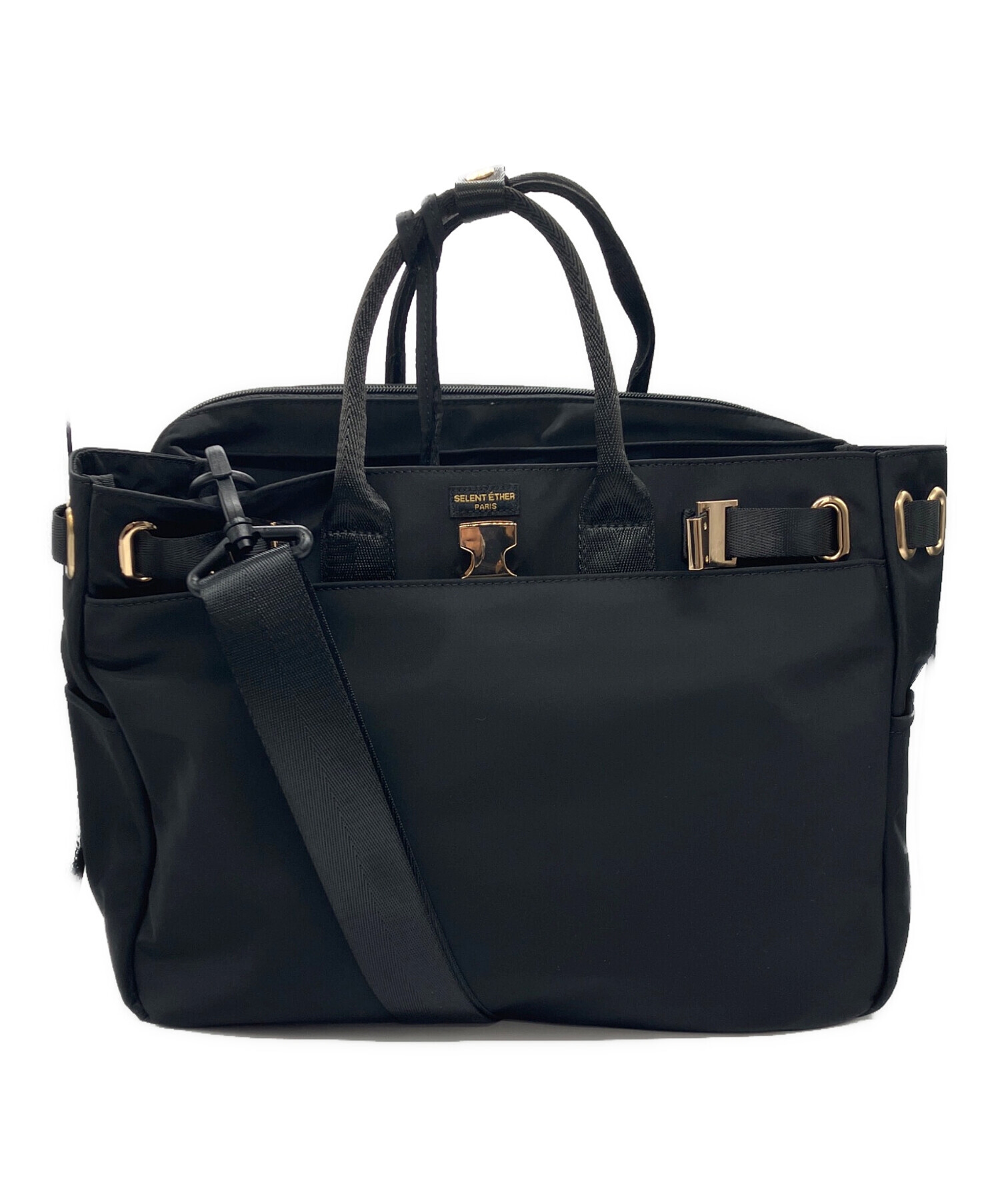 SELENT ÉTHER ブラック3way ゴールド金具 中古・古着通販】SELENT ETHER (セレーンエテール) 3WAYバッグ