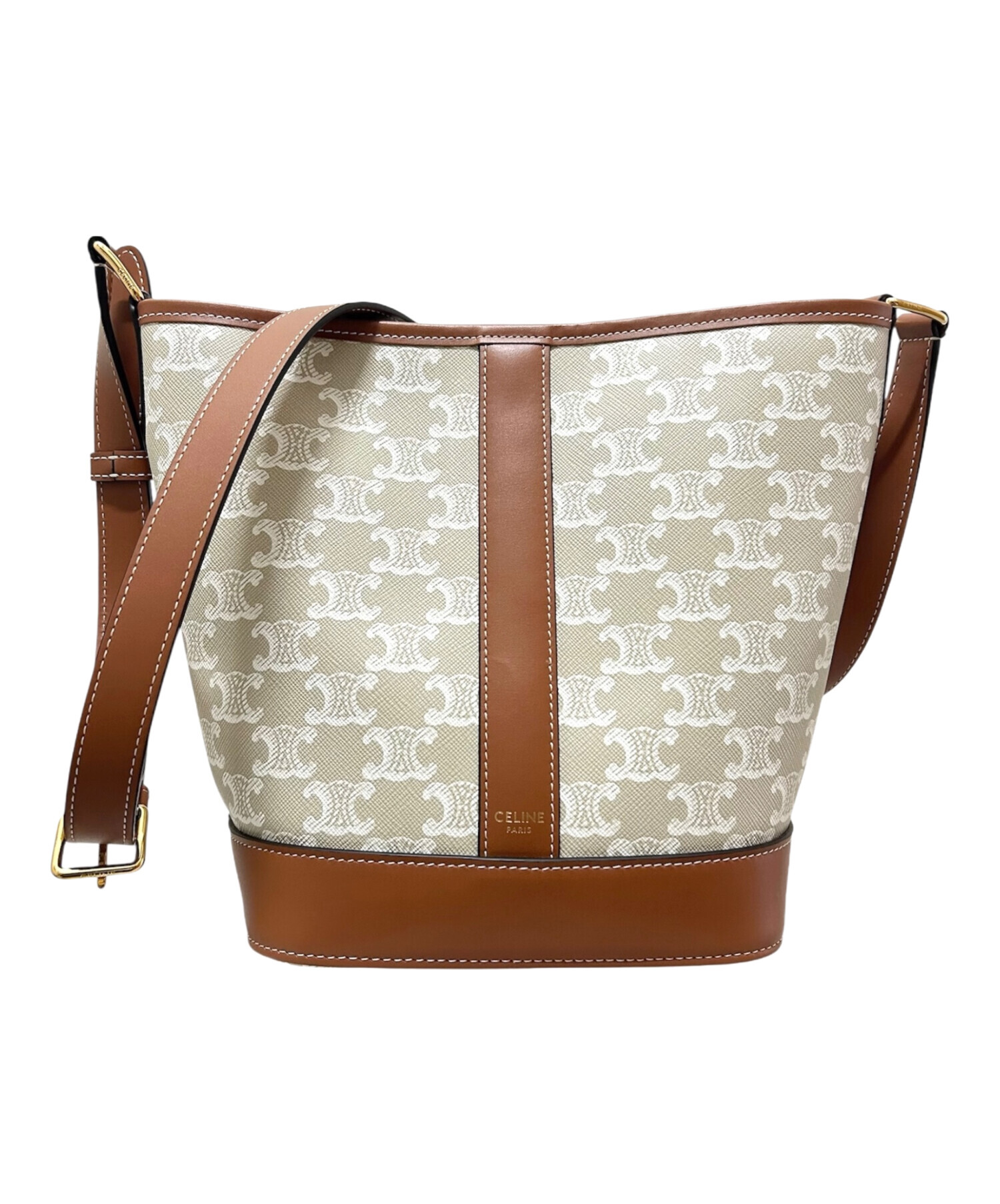 中古・古着通販】CELINE (セリーヌ) スモールバケット タン×ベージュ