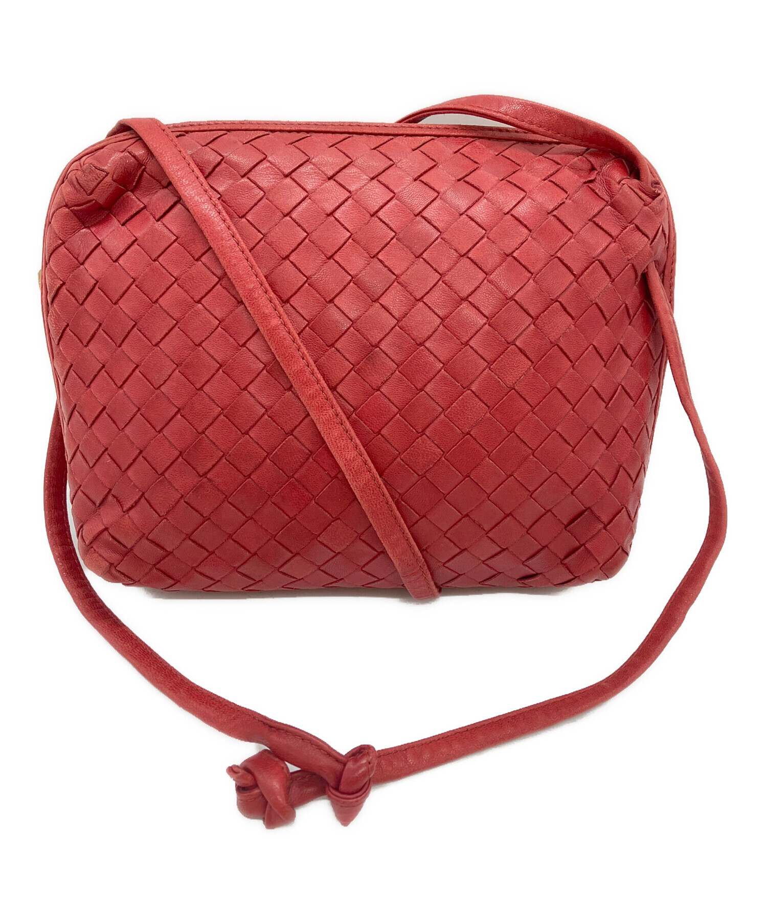BOTTEGA VENETA ボッテガベネタ ショルダーバッグ  赤 【古着】【中古】【送料無料】 中古・古着通販】BOTTEGA VENETA (ボッテガベネタ) ショルダーバッグ