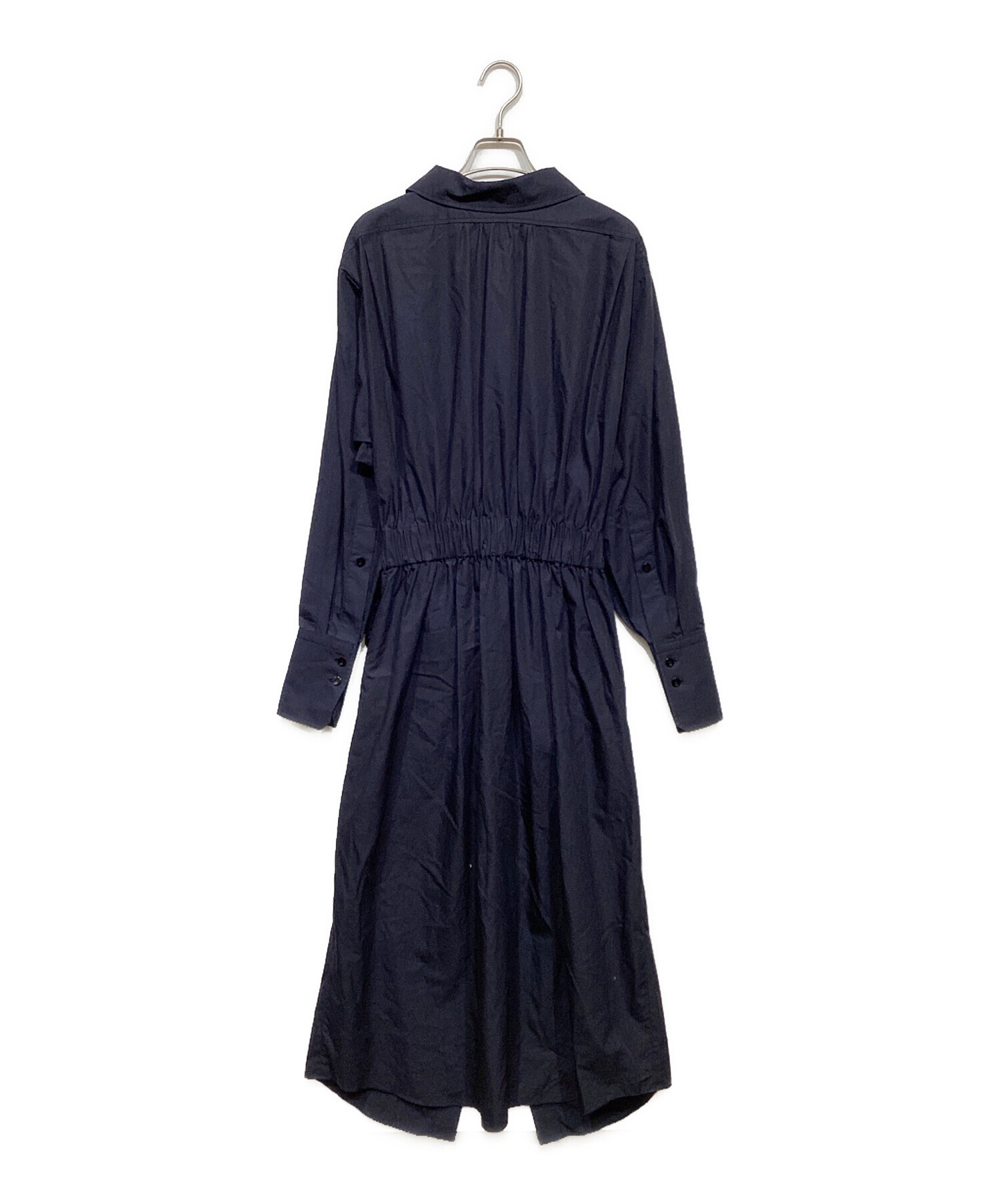 中古・古着通販】patou (パトゥ) ドッキングシャツワンピース ネイビー