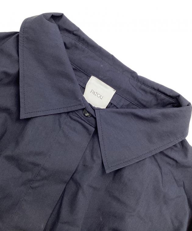 中古・古着通販】patou (パトゥ) ドッキングシャツワンピース ネイビー