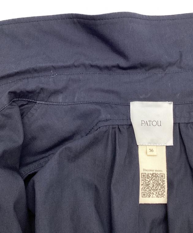 中古・古着通販】patou (パトゥ) ドッキングシャツワンピース ネイビー