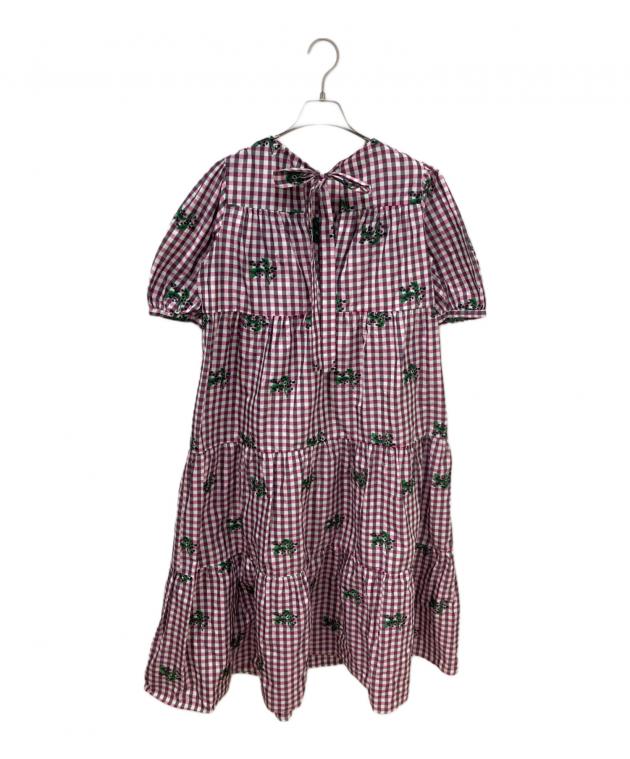 RED VALENTINO 半袖 ワンピース 黒 ピンク 中古・古着通販】RED VALENTINO (レッドヴァレンティノ) ギンガム