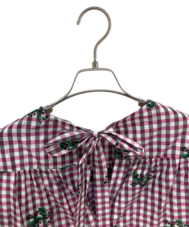 RED VALENTINO 半袖 ワンピース 黒 ピンク 中古・古着通販】RED VALENTINO (レッドヴァレンティノ) ギンガム