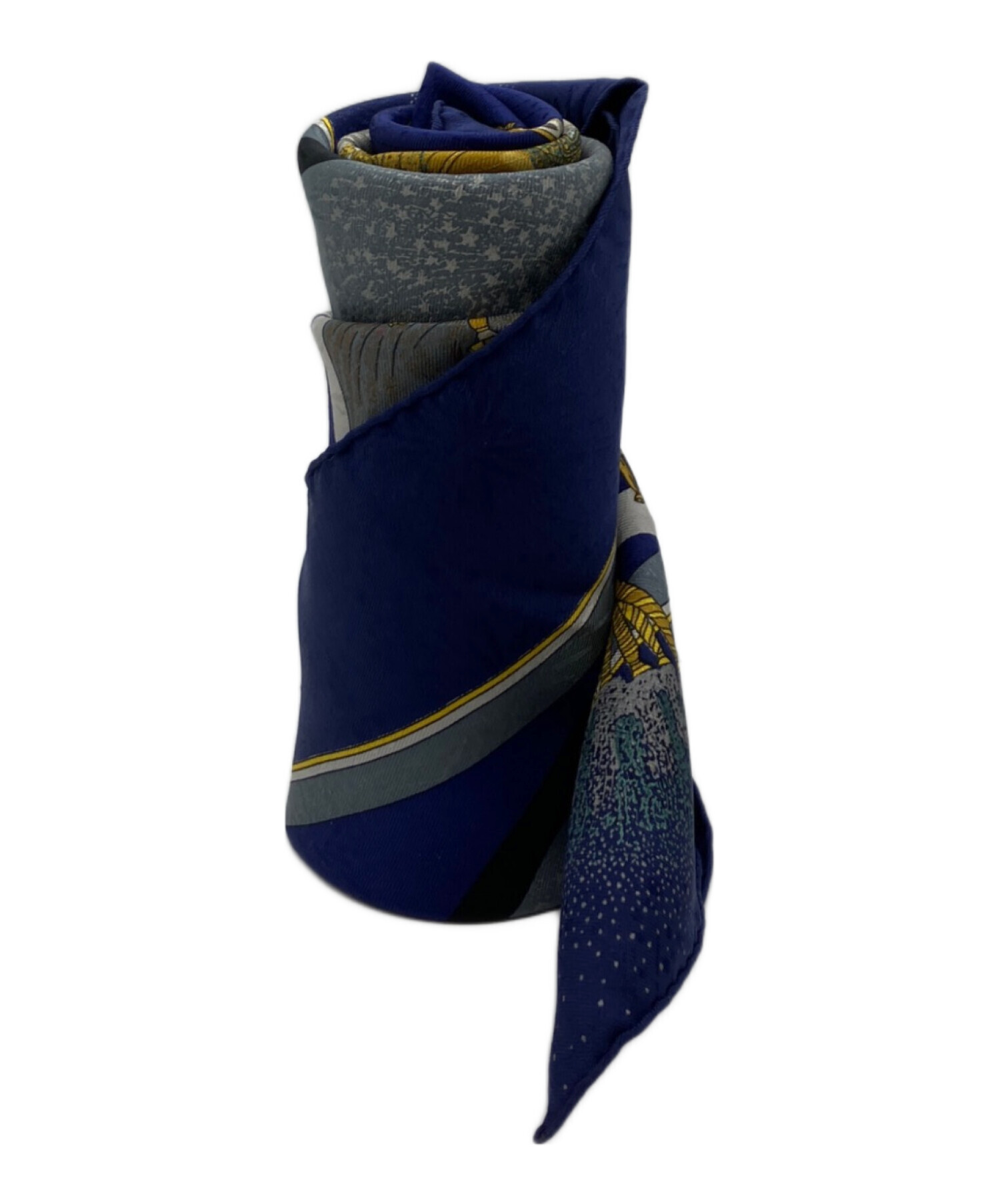 中古・古着通販】HERMES (エルメス) シルクスカーフ ブルー｜ブランド