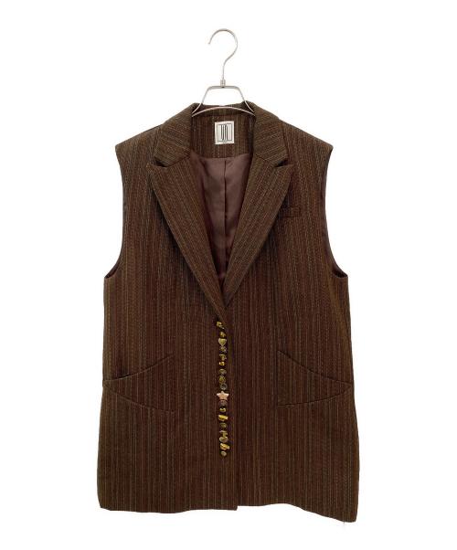 中古・古着通販】Ameri (アメリ) UND MANY MOTIF BUTTON VEST ブラウン