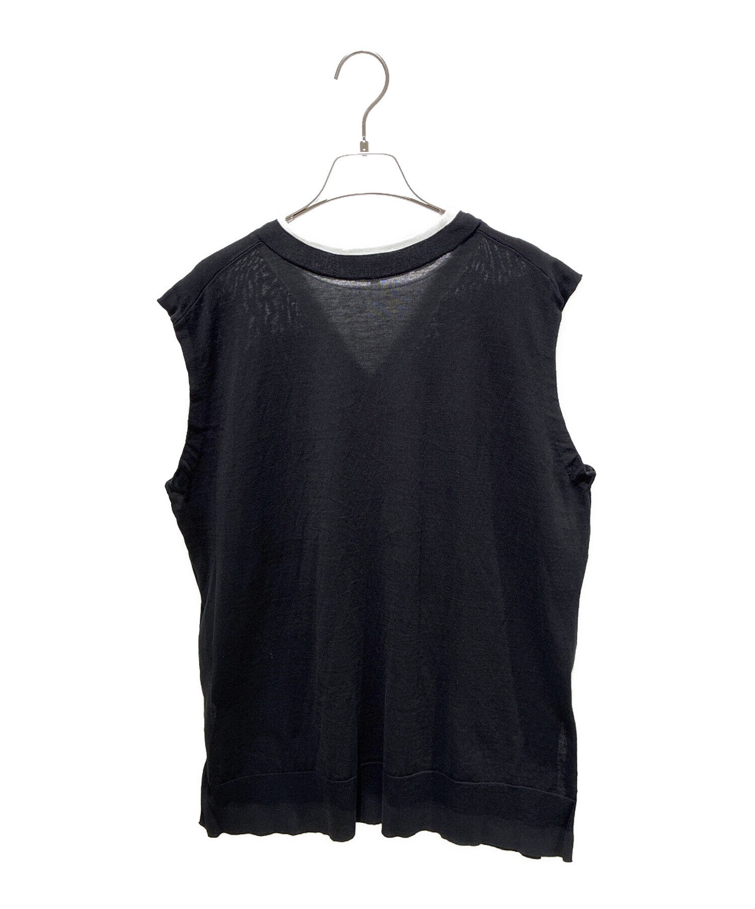 中古・古着通販】ENFOLD (エンフォルド) SLEEVELESS PULLOVER ブラック 