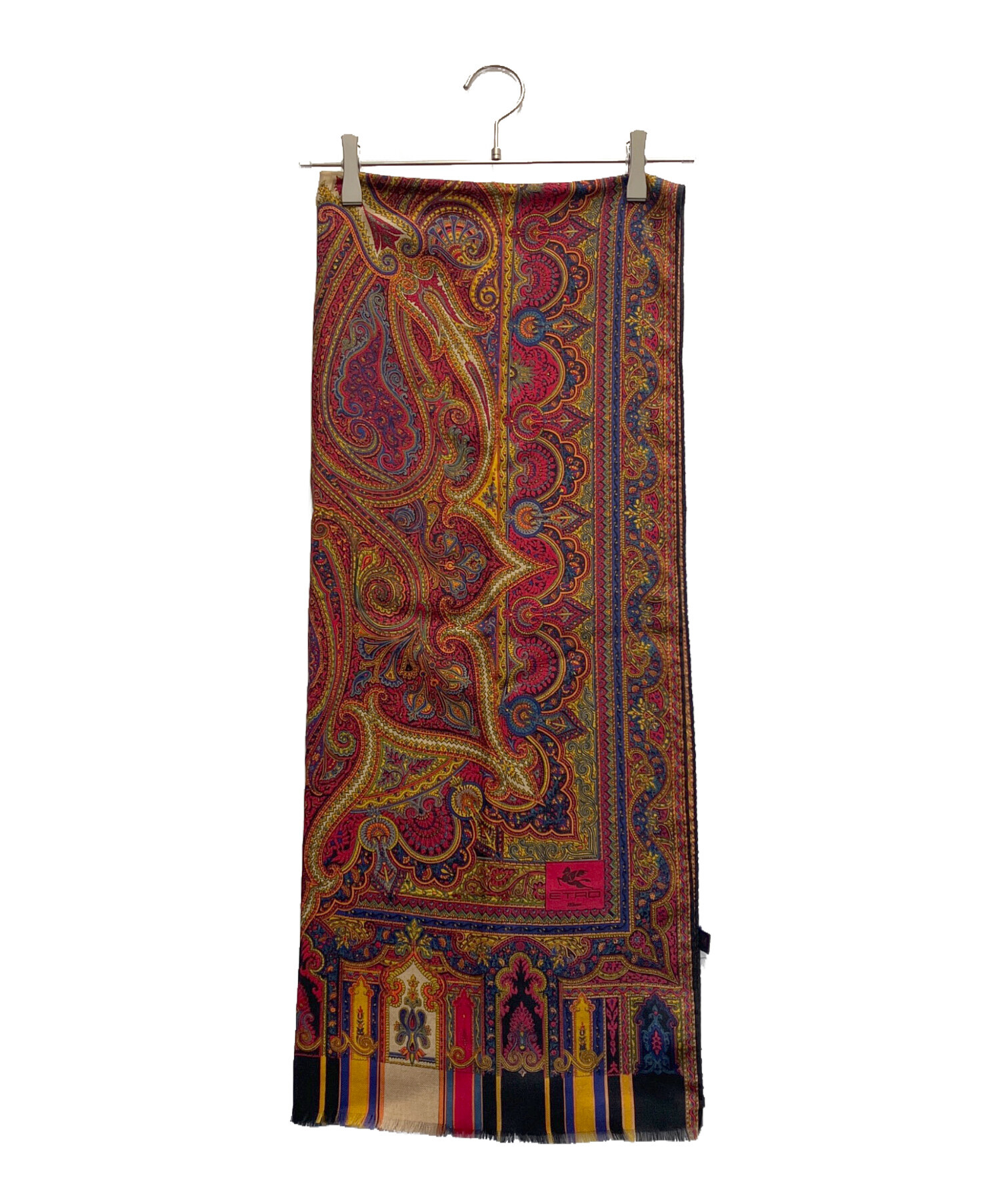中古・古着通販】ETRO (エトロ) ペイズリー柄シルク混ストール レッド