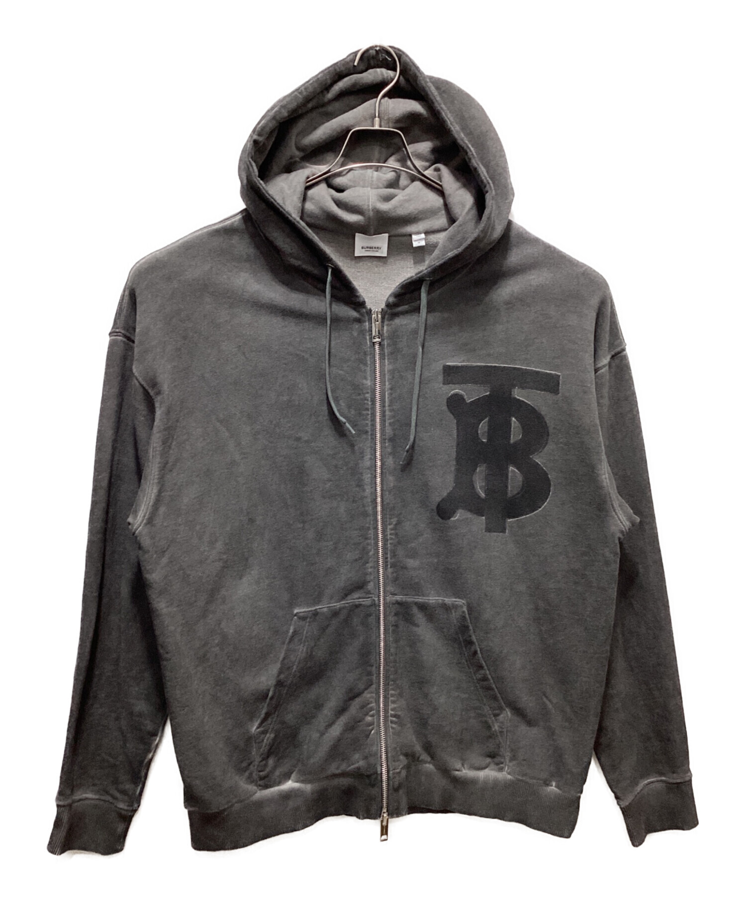 中古・古着通販】BURBERRY (バーバリー) TBロゴジップパーカー グレー