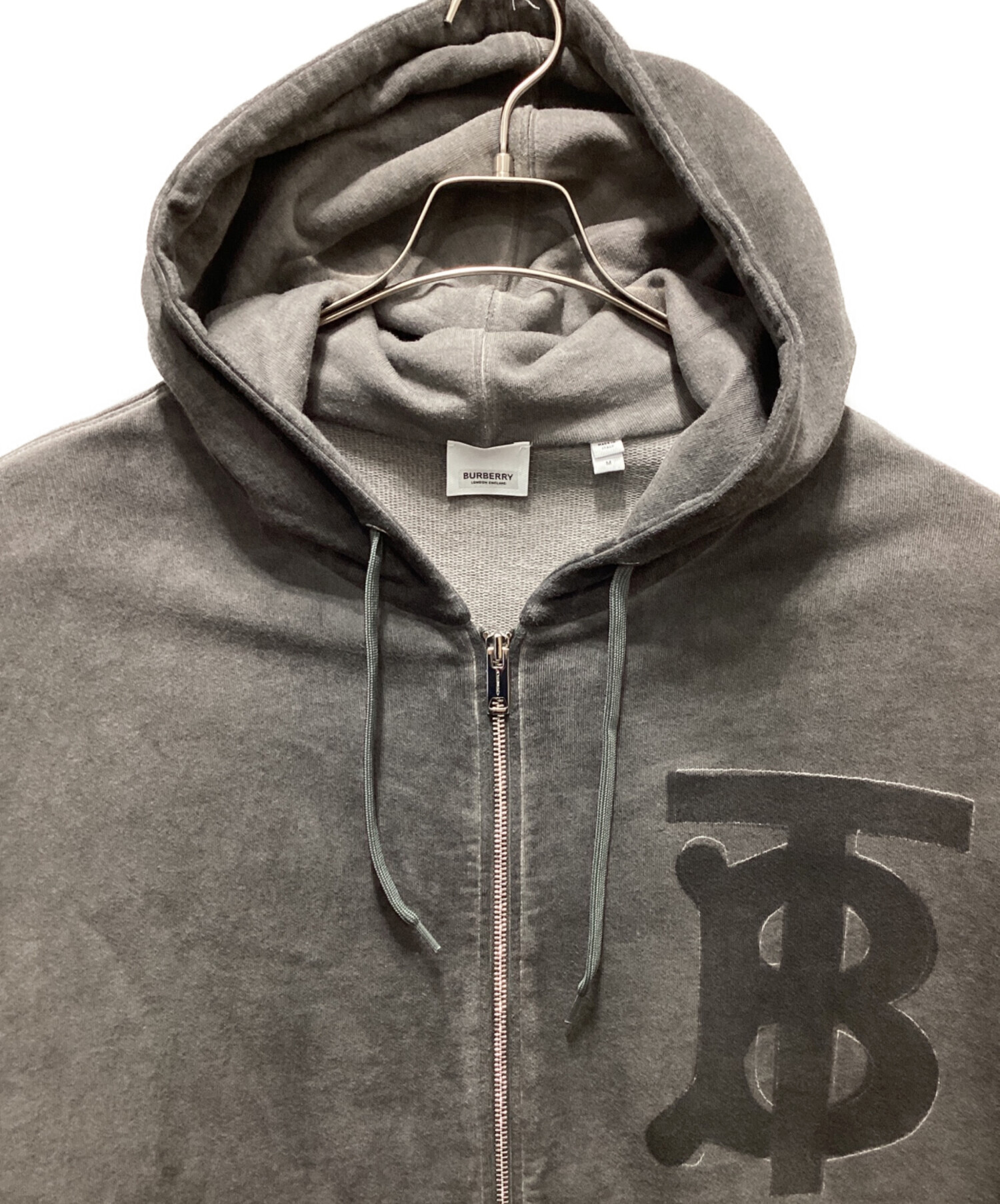 中古・古着通販】BURBERRY (バーバリー) TBロゴジップパーカー グレー