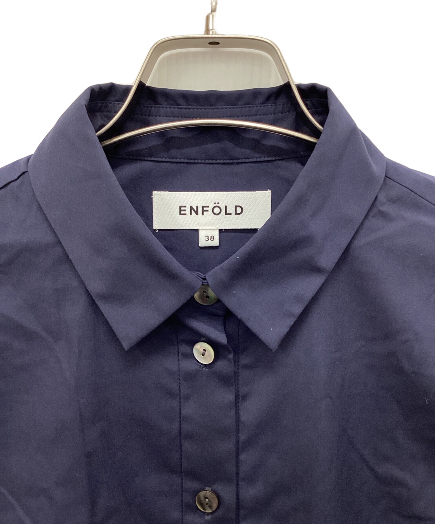 中古・古着通販】ENFOLD (エンフォルド) HALF‐SLEEVES SHIRT ネイビー