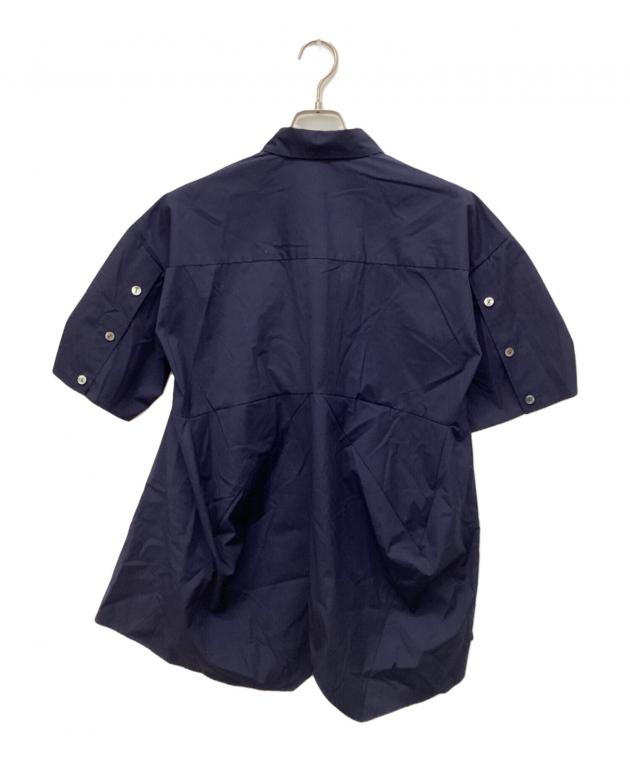 ENFOLD エンフォルド HALF - SLEEVES SHIRT ネイビー 中古・古着通販】ENFOLD (エンフォルド) HALF‐SLEEVES SHIRT ネイビー