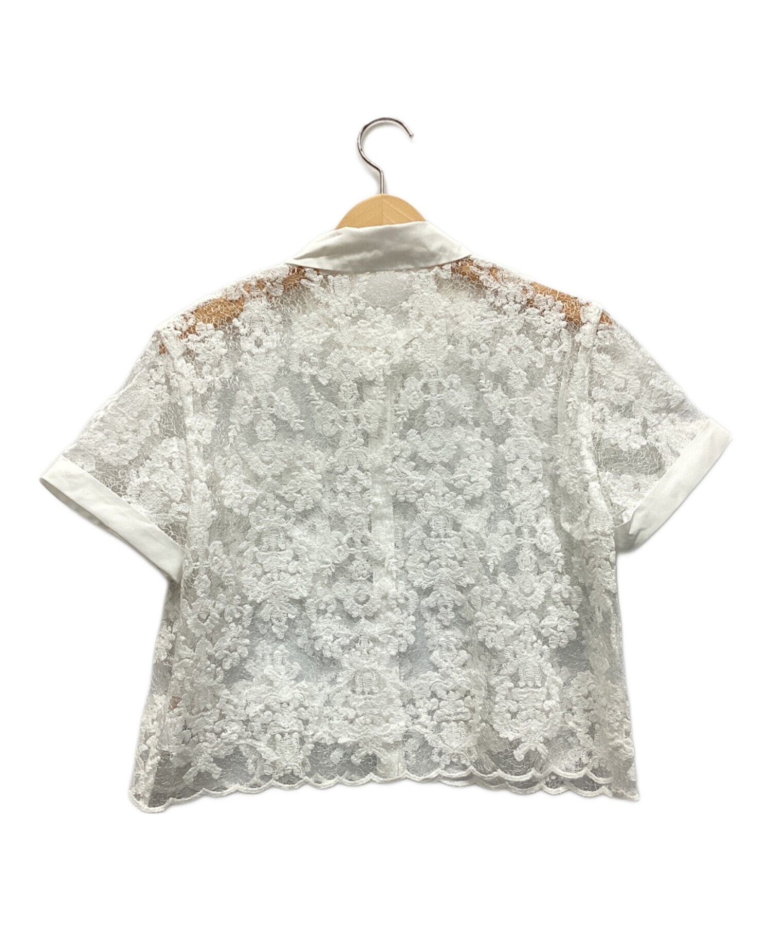 【新品タグ付】 Apuweiser-riche シャツレースブラウス 白 M 中古・古着通販】Apuweiser-riche (アプワイザーリッシェ) レース