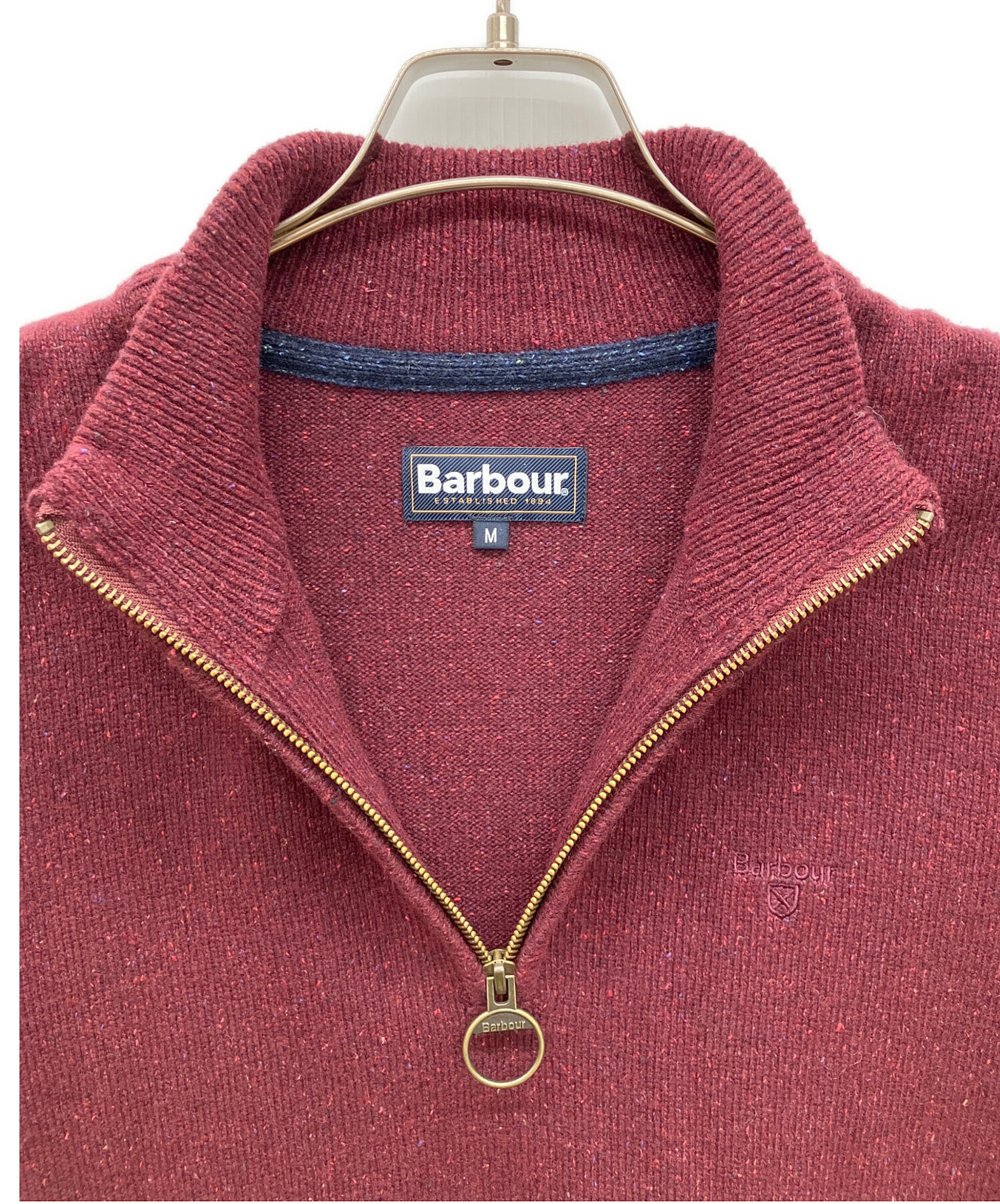 中古・古着通販】Barbour (バブアー) ハーフジップニット ブラウン 
