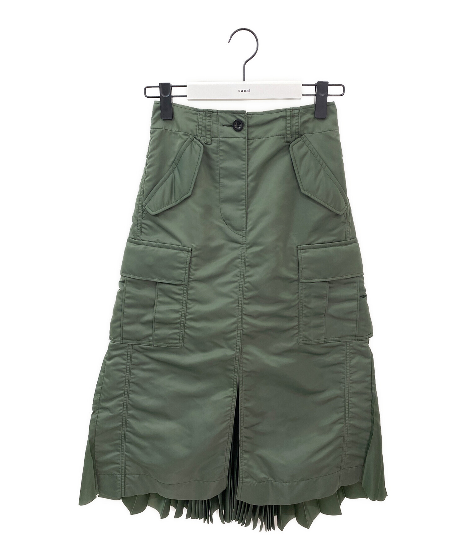 sacai ナイロンツイルスカート ◇関税込◇＊sacai＊ナイロン ツイル バックプリーツ スカート (sacai