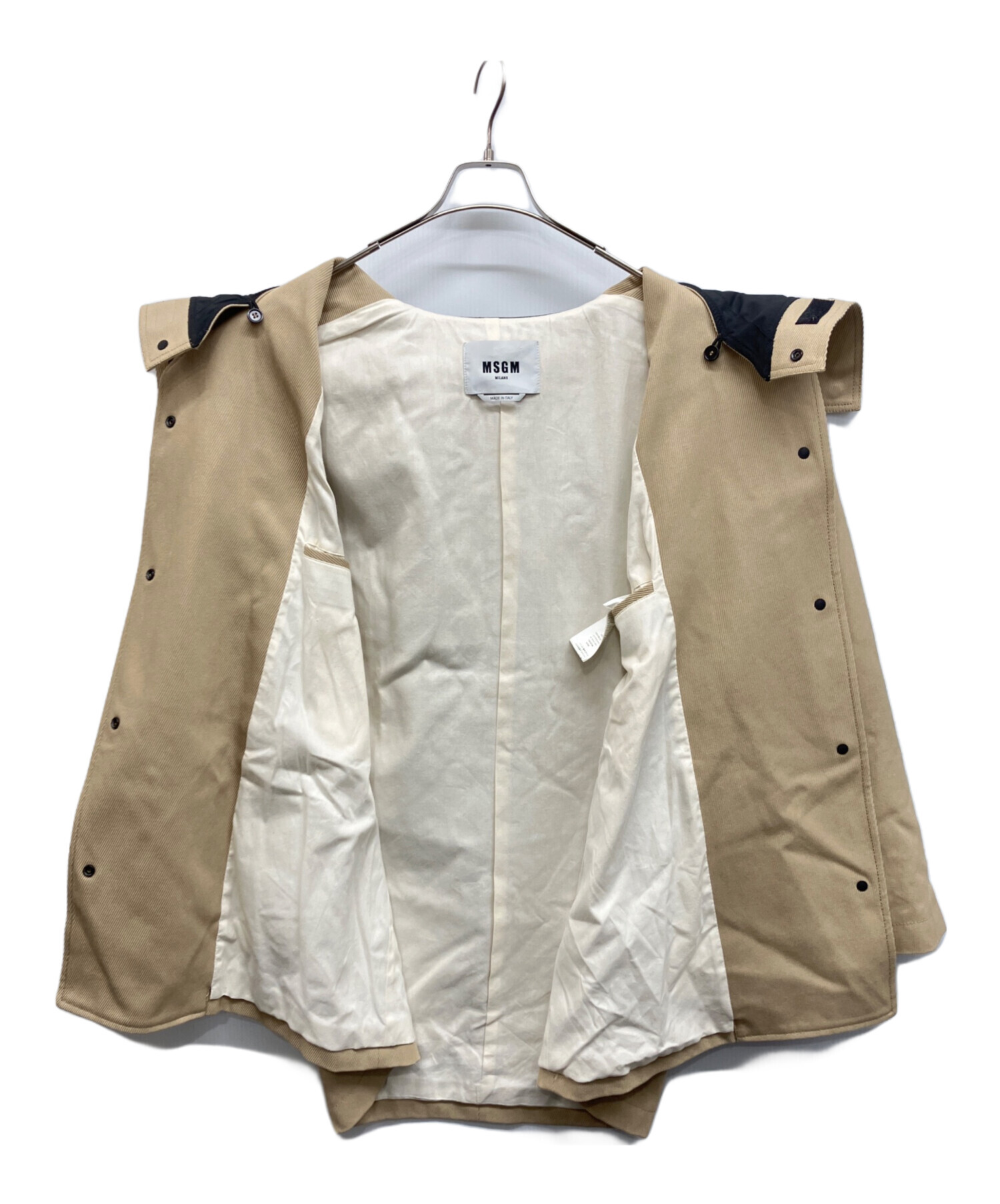 中古・古着通販】MSGM (エムエスジーエム) フード取り外しワイドコート 
