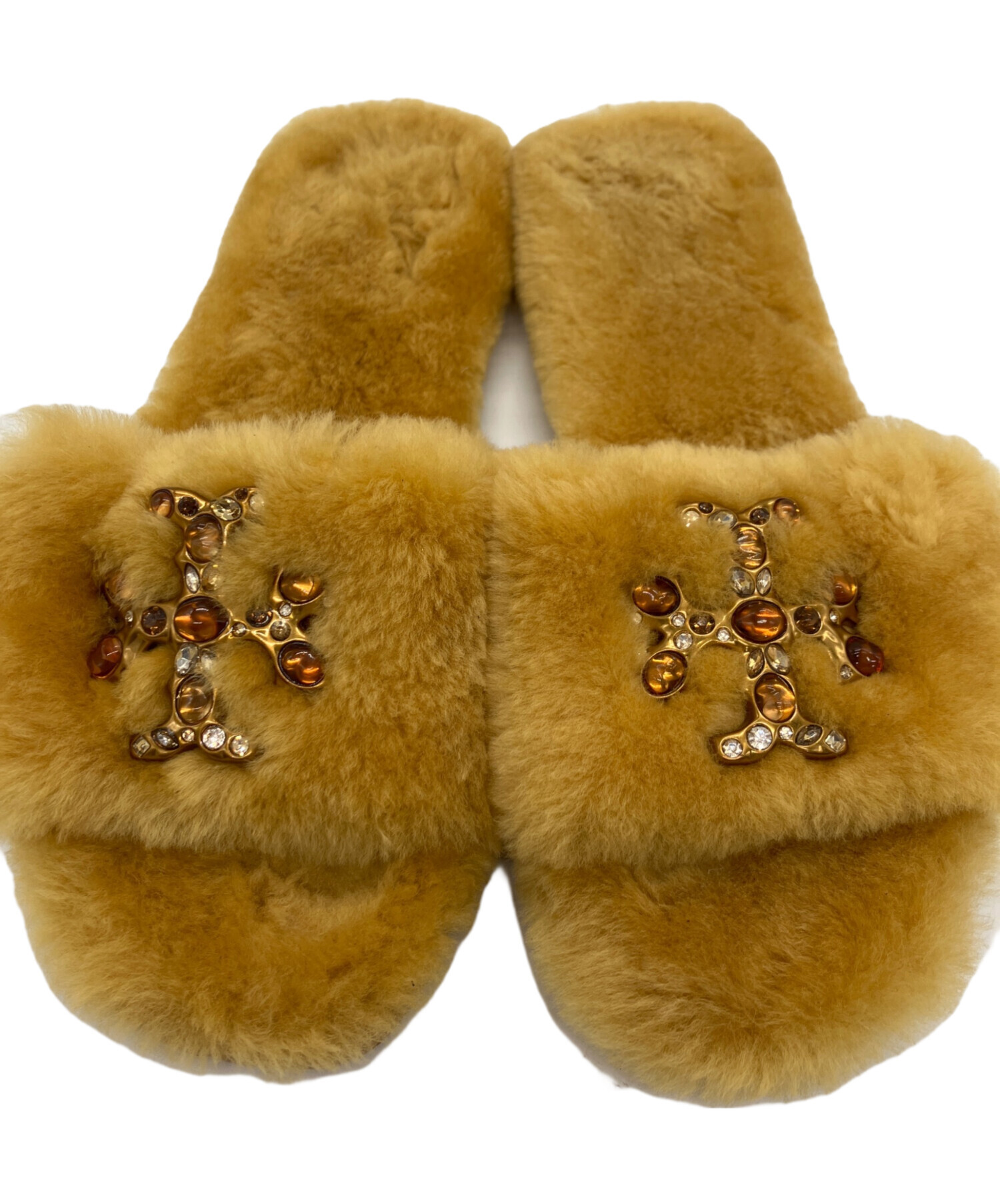中古・古着通販】TORY BURCH (トリーバーチ) JEWELED SHEARLING SLIDE