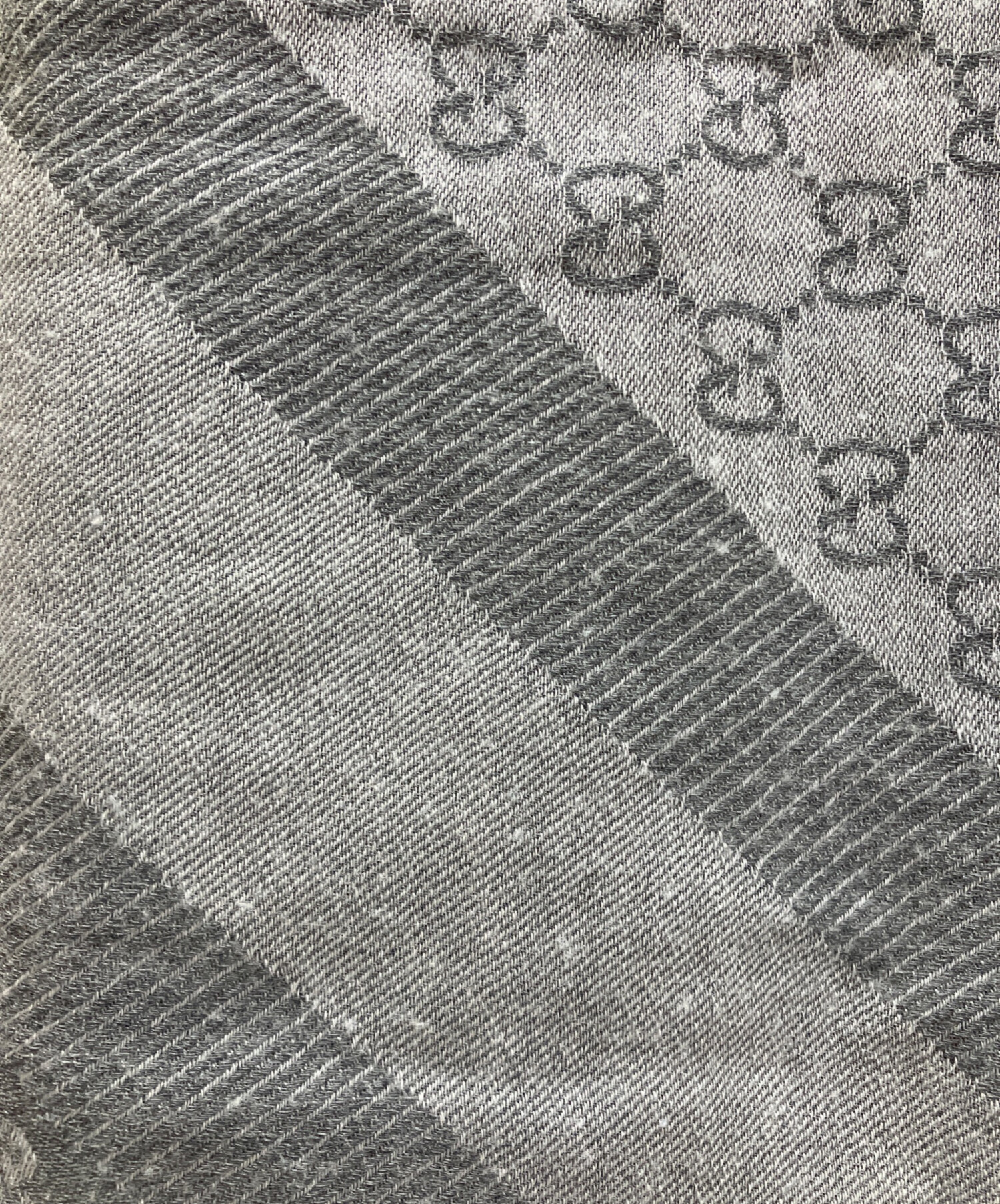 中古・古着通販】GUCCI (グッチ) GG柄ウールシルクストール グレー