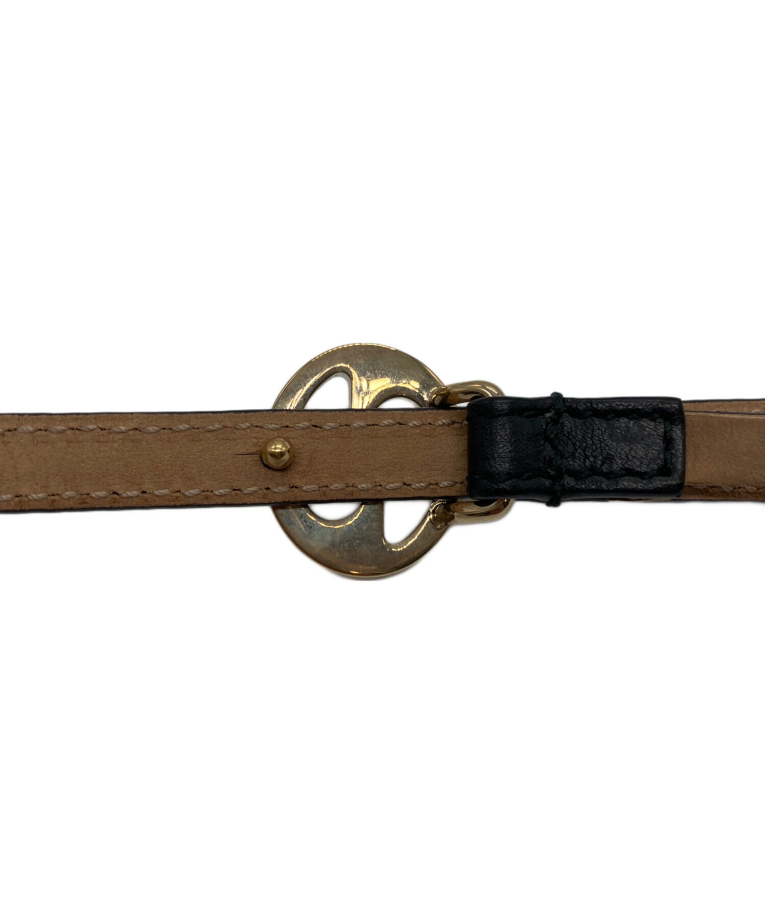 中古・古着通販】GUCCI (グッチ) GGバックルナローベルト ブラック