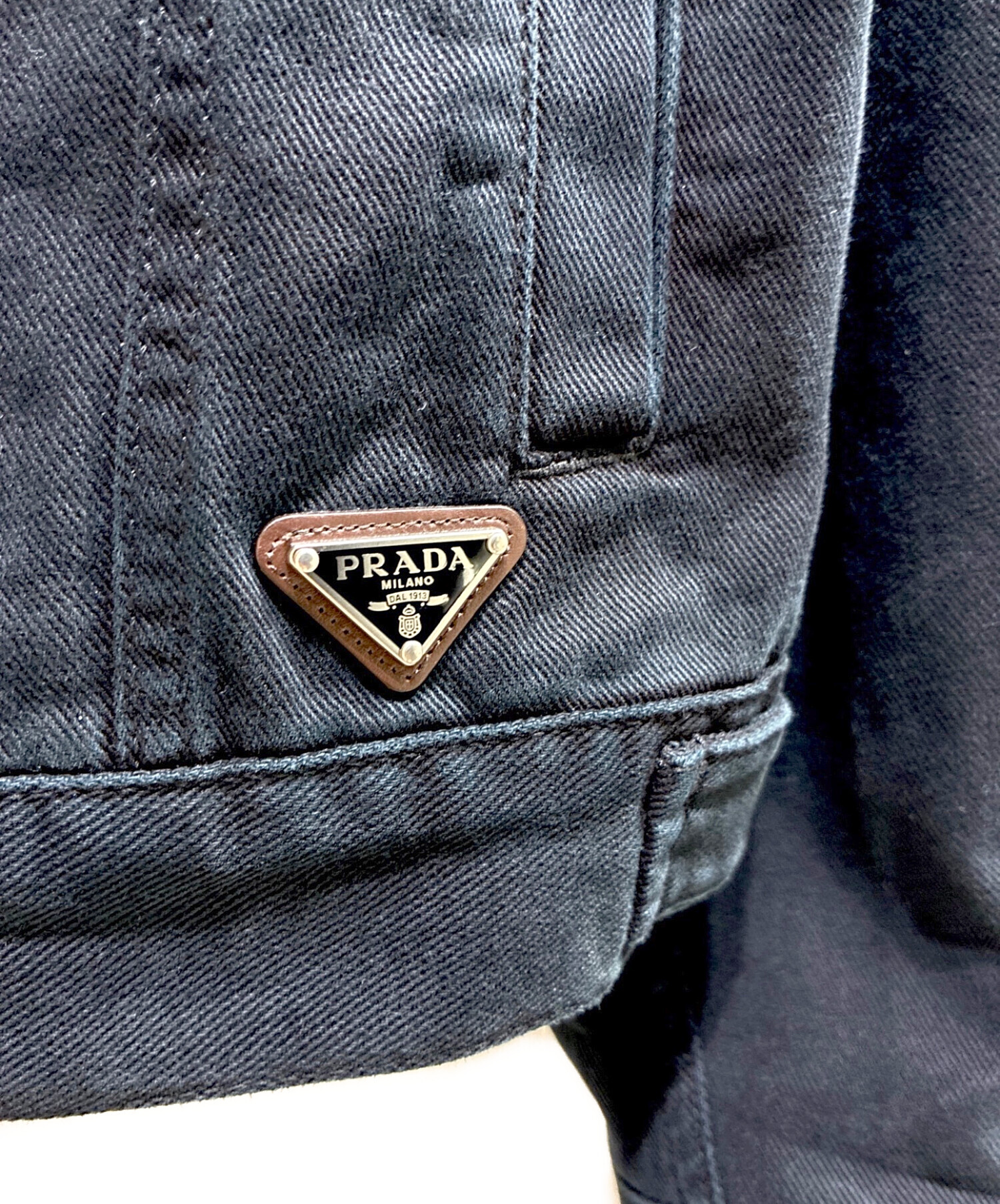 中古・古着通販】PRADA (プラダ) デニム ブルゾンジャケット ブラック