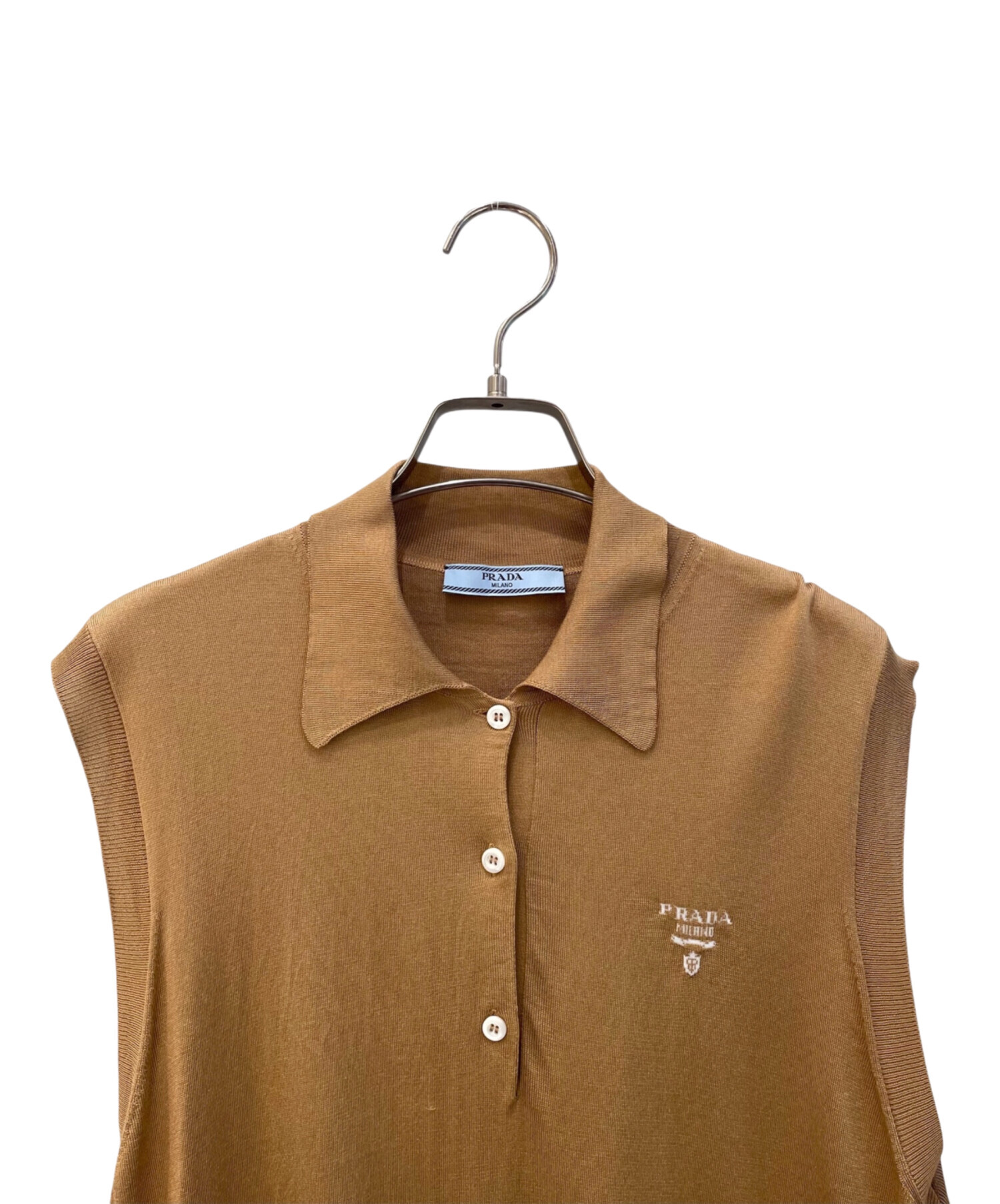 中古・古着通販】PRADA (プラダ) シルクノースリーブポロシャツ