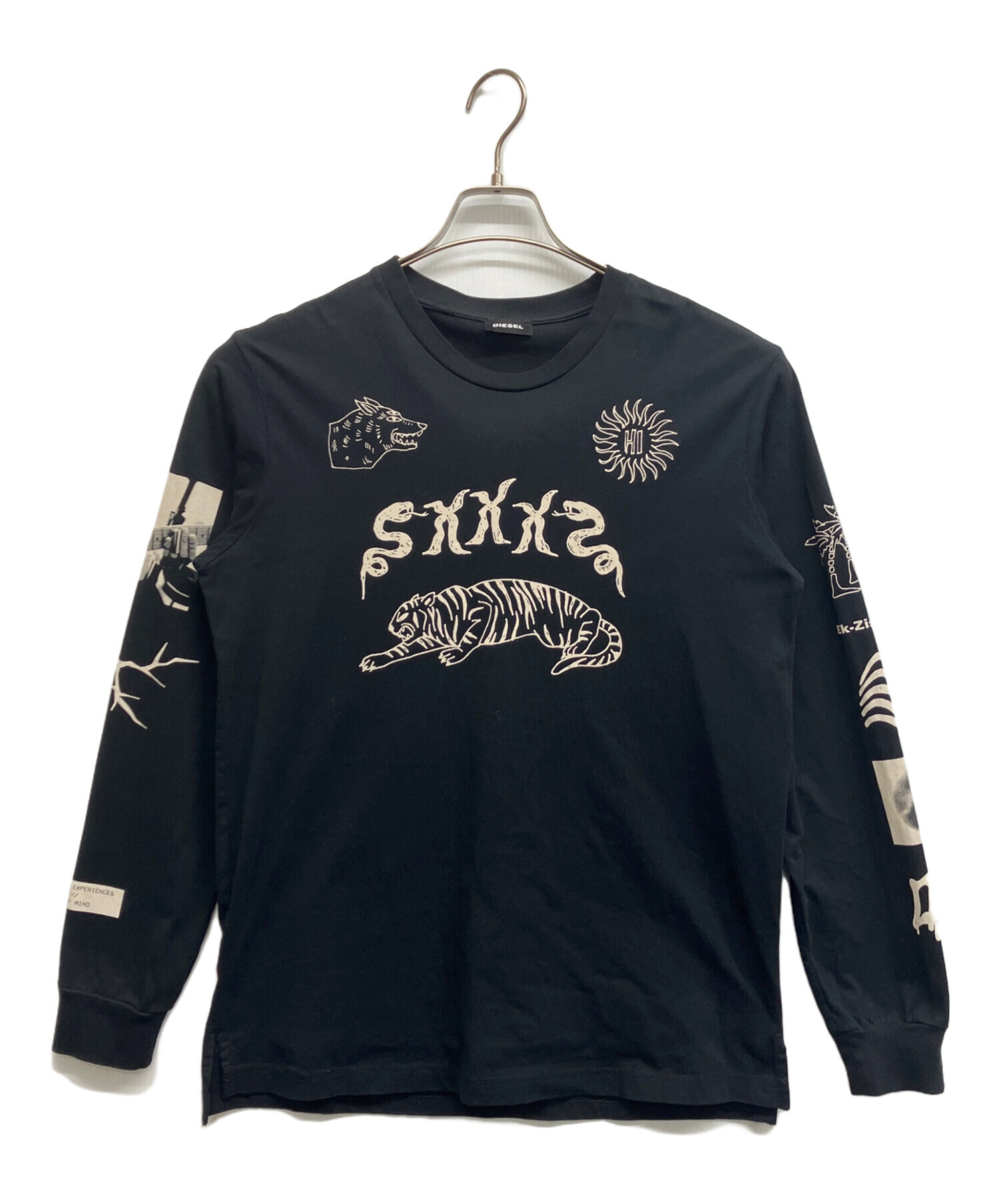中古・古着通販】DIESEL (ディーゼル) 長袖カットソー ブラック サイズ 