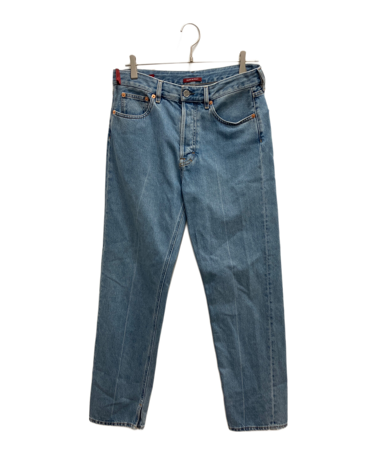 グッチ　デニム　GG ボトムス　インディゴブルー　レザータグ　イタリア製 中古・古着通販】GUCCI (グッチ) ストレートレッグ デニム インディゴ