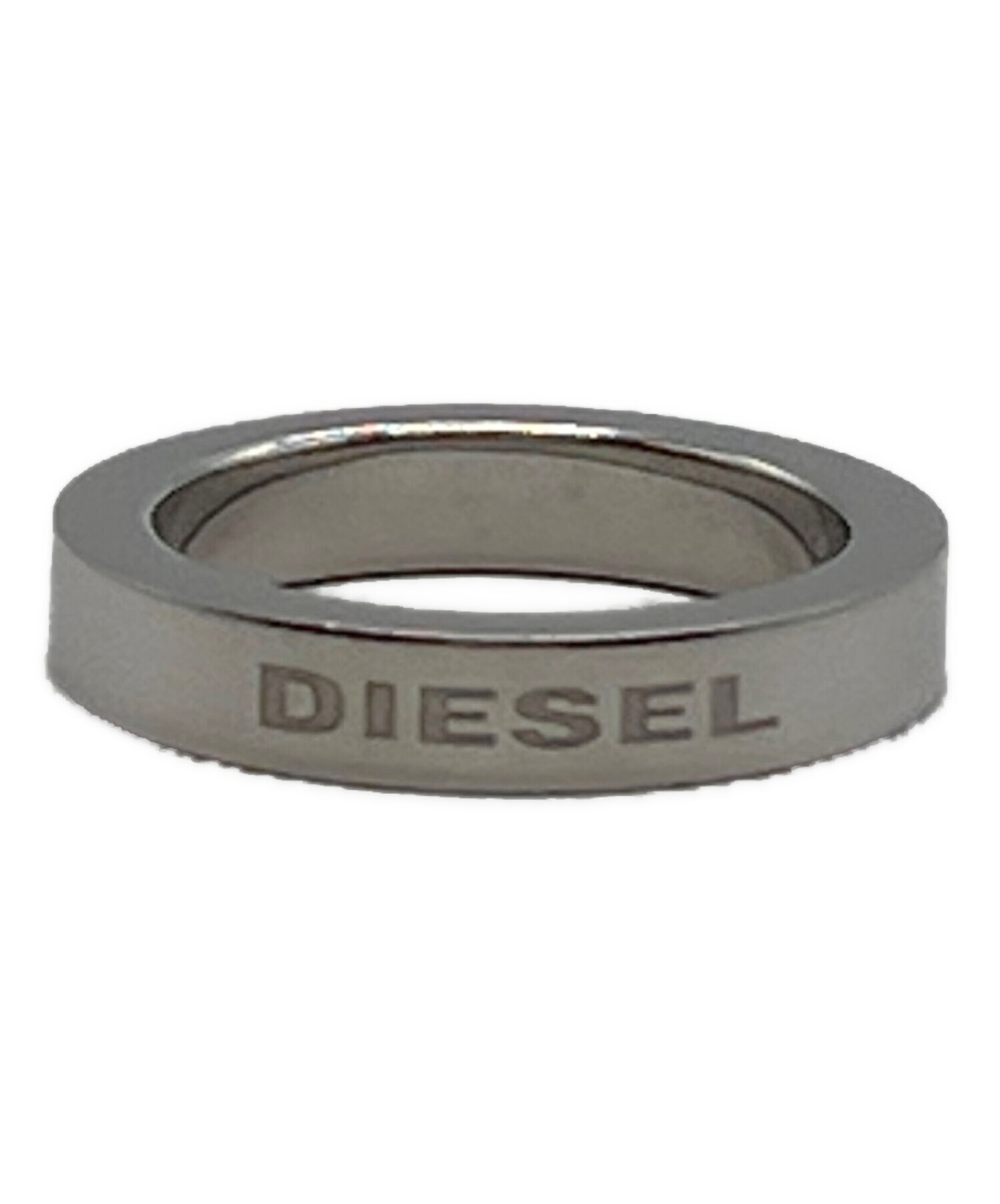 DIESEL ディーゼル ダブルリング ネックレス シルバー 専用袋　箱付き 中古・古着通販】DIESEL (ディーゼル) ダブルリングネックレス