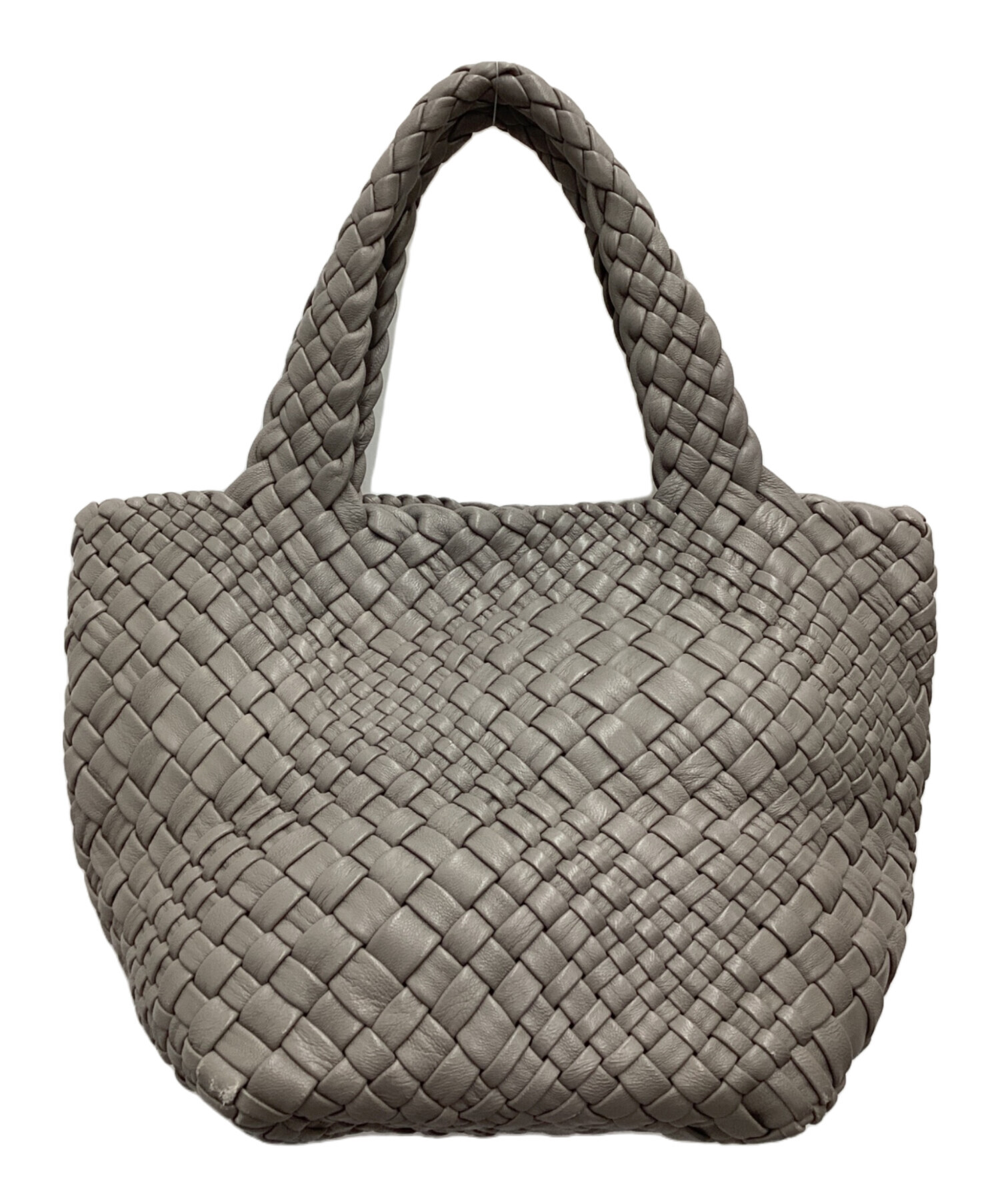 編み込み✨FALORNI ファロルニ レザーハンドバッグ イントレチャート ファロルニの上質イントレチャート バッグ CLEMENTINE｜送料無料|BLACK