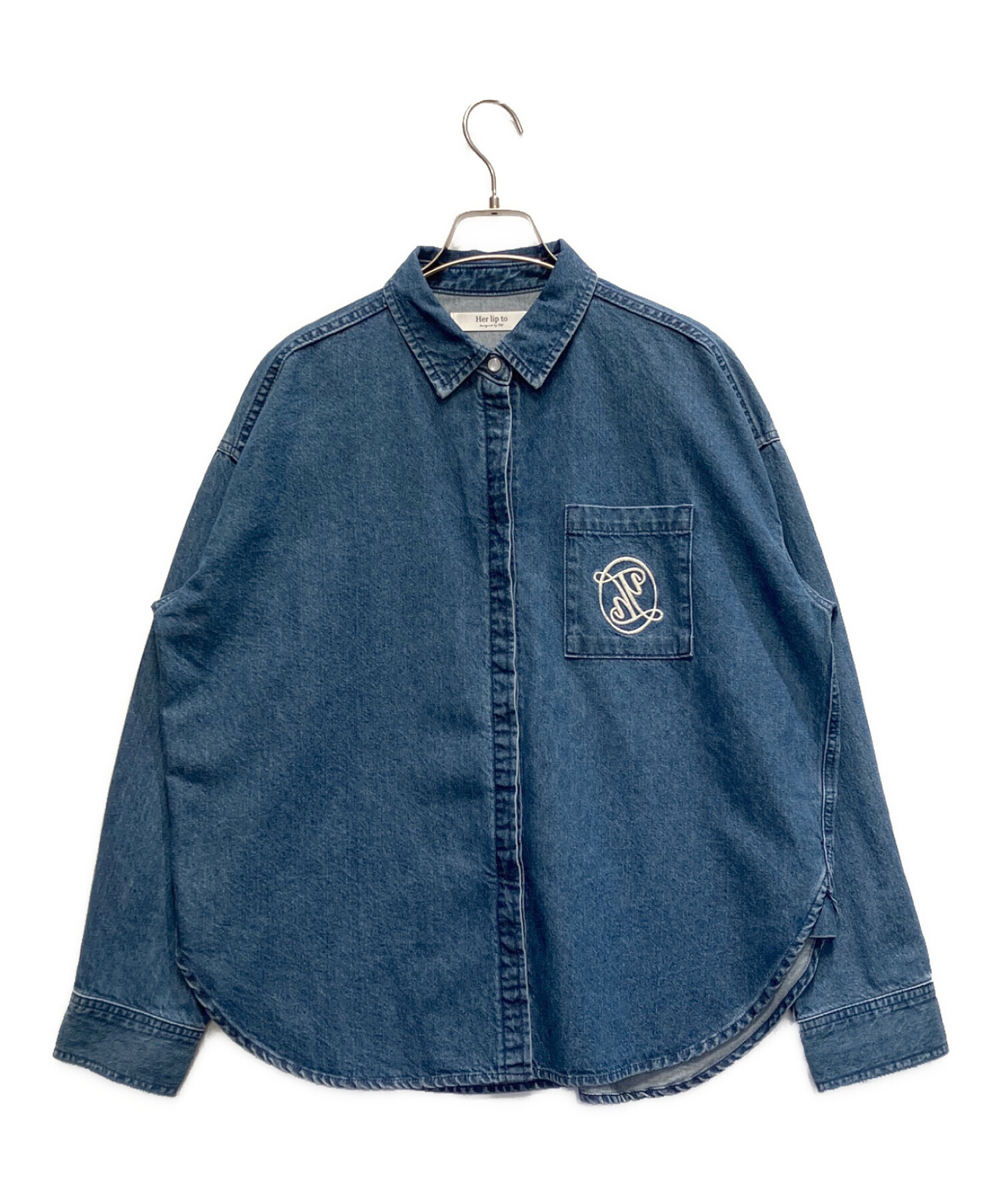 ジャケット・アウター herlipto Emblem Logo Denim Shirt Jacket 中古・古着通販】Her lip to (ハーリップトゥ) Emblem Logo Denim