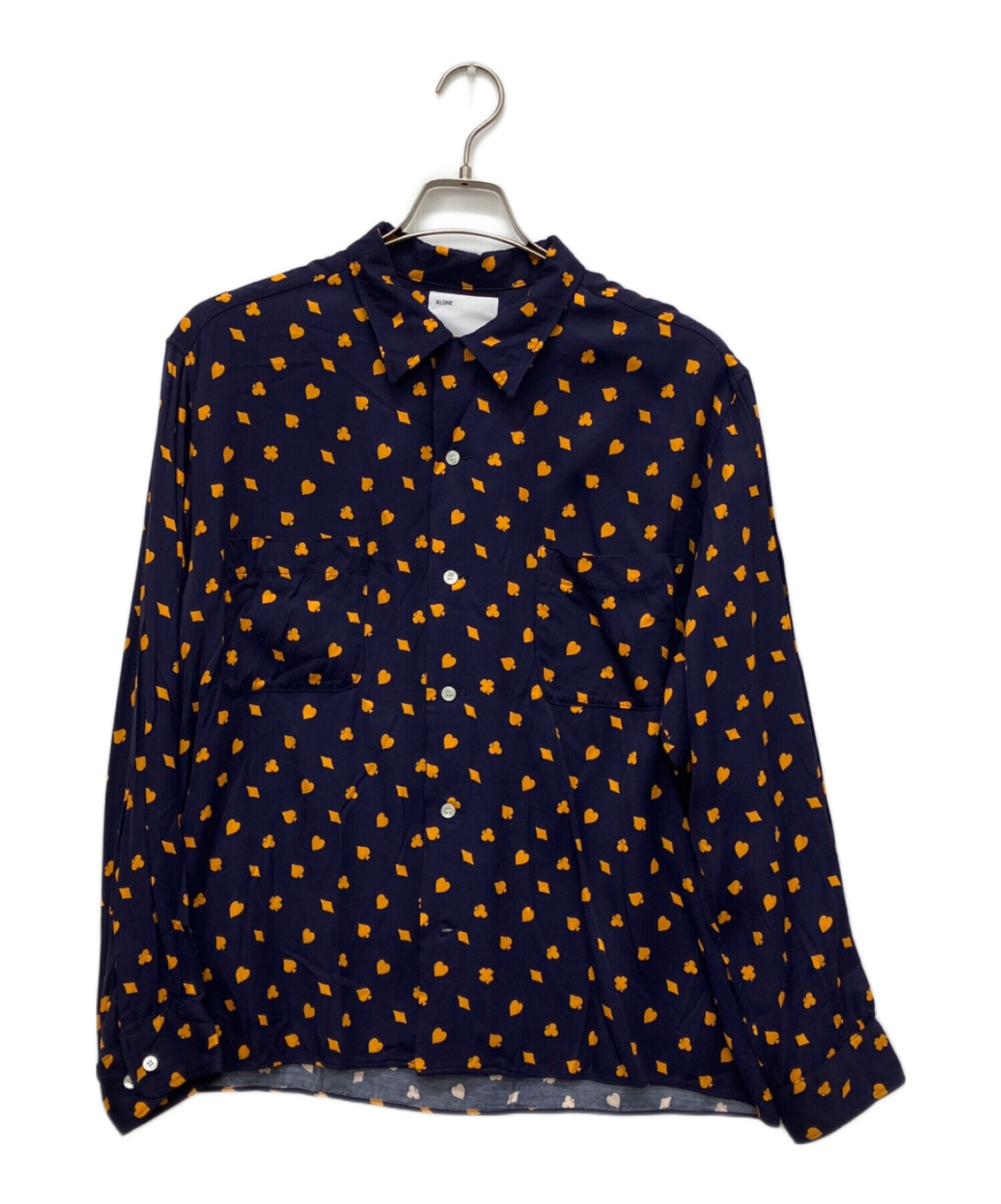 中古・古着通販】ALONE (アローン) RAYON SHIRT LONG ネイビー サイズ