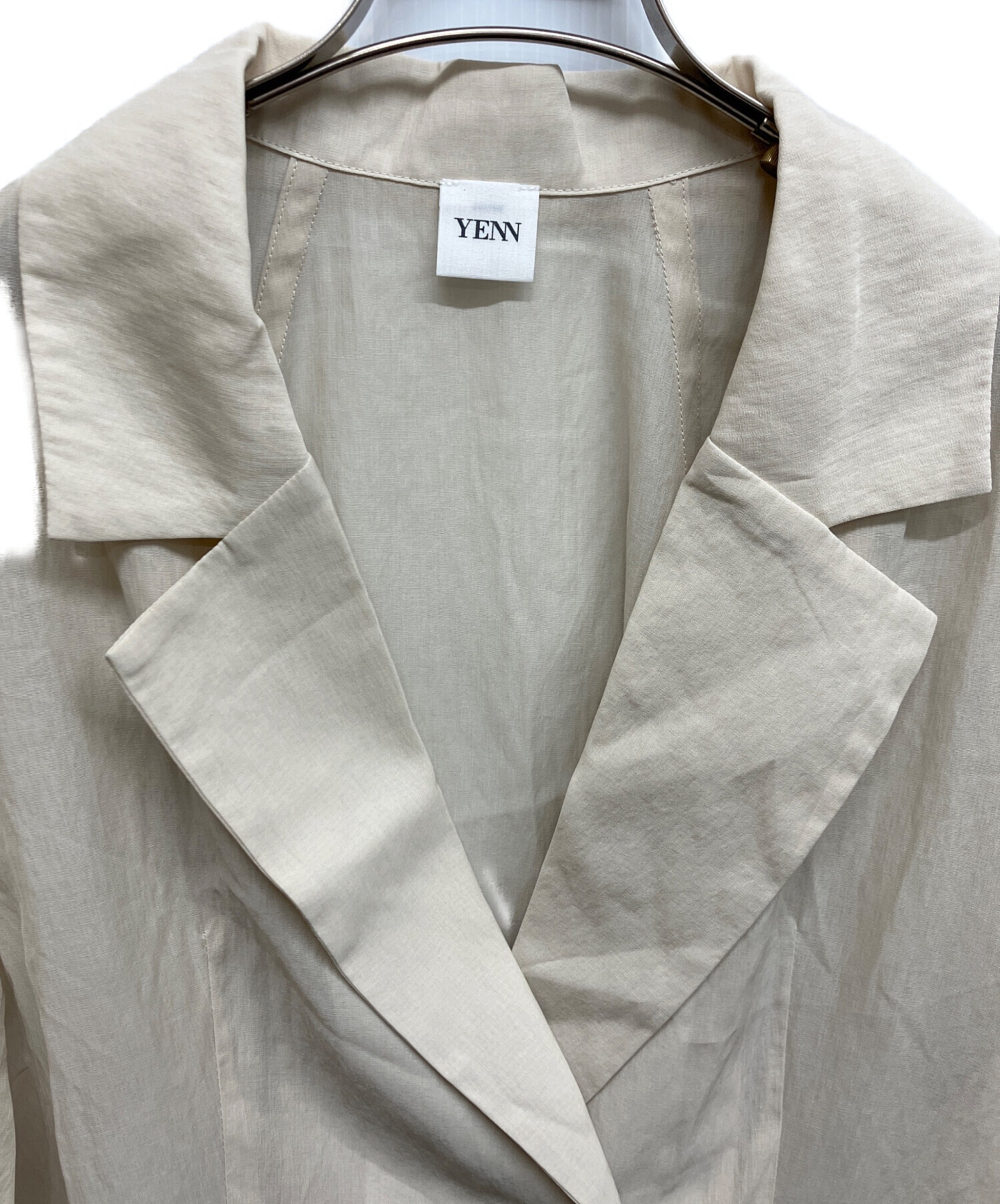 中古・古着通販】YENN (イエン) シアーテーラードジャケット ベージュ