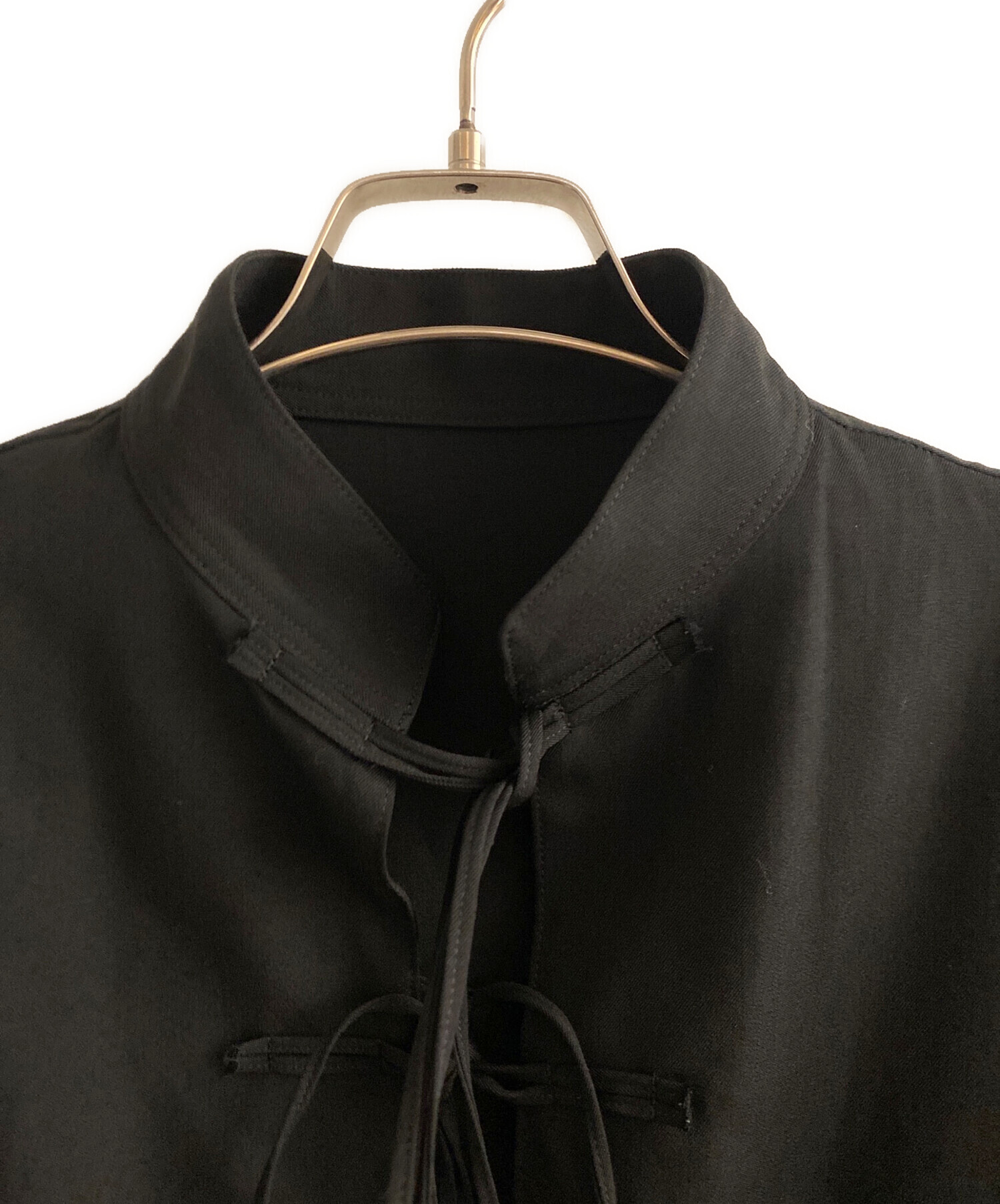 B Yohji Yamamoto / チャイナ長袖シャツ/LAINEWOOL/1/ウール/BLK/無地/NN-B56-100 中古・古着通販】B Yohji Yamamoto (ビーヨウジヤマモト) チャイナ