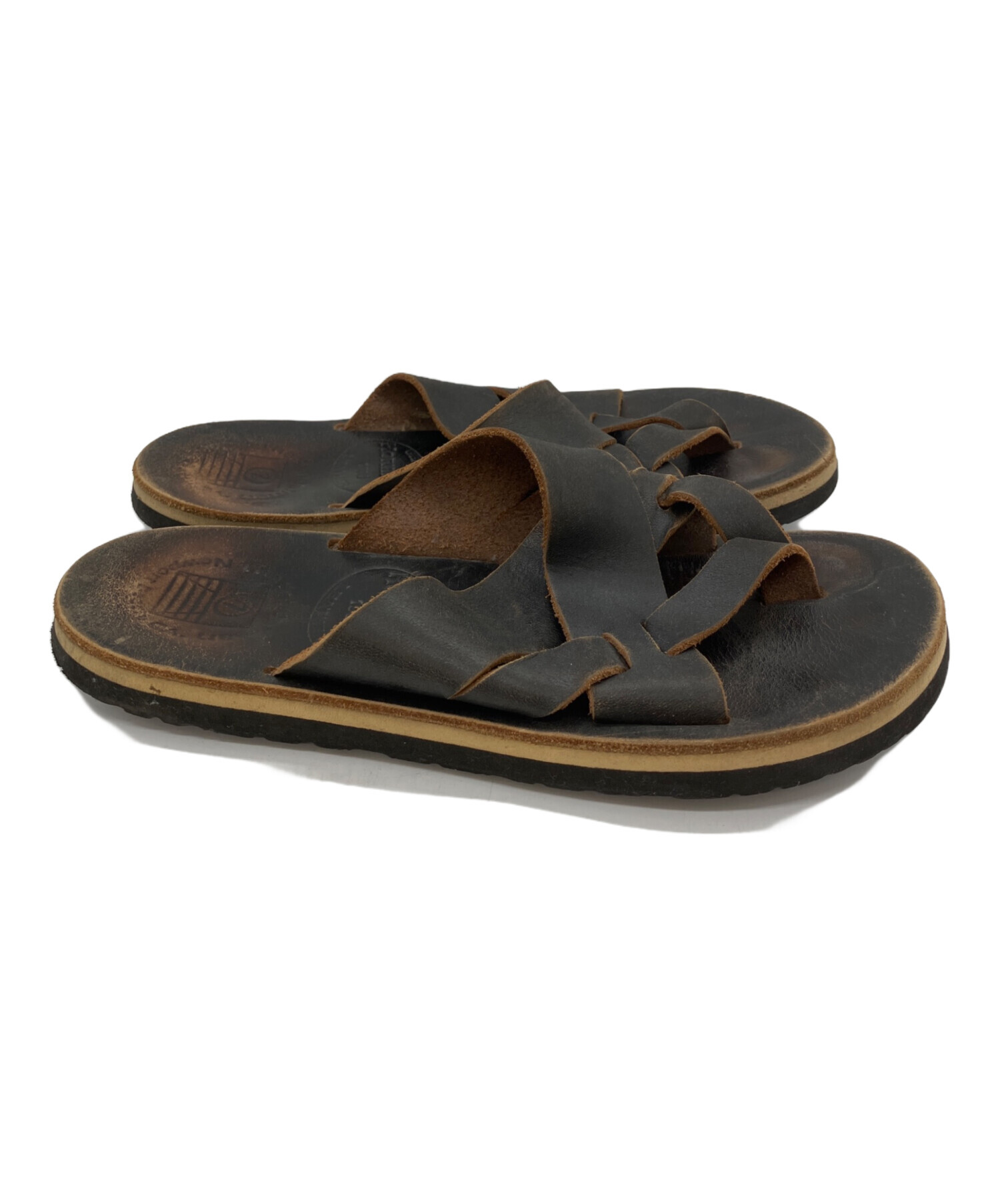 The Elder Statesman サンダル 26cm 黒 【古着】【中古】【送料無料】 中古・古着通販】The Sandalman (ザサンダルマン) レザーサンダル