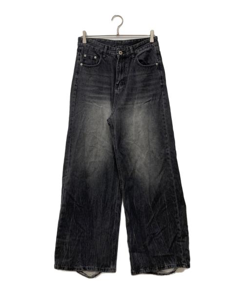 中古・古着通販】MENES (メネス) ダメージデニムパンツ ブラック 